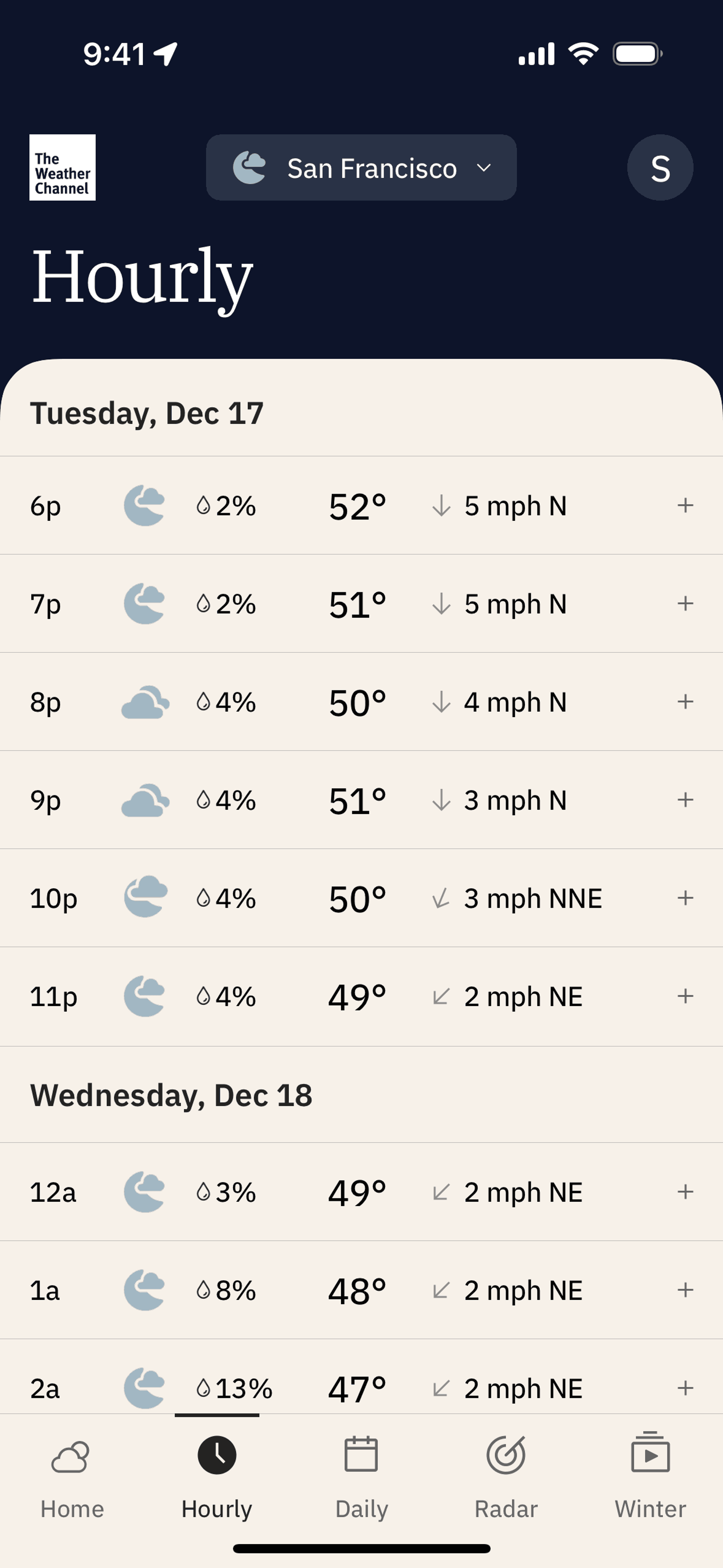 The Weather Channel iOS Utilities interface screenshot 6