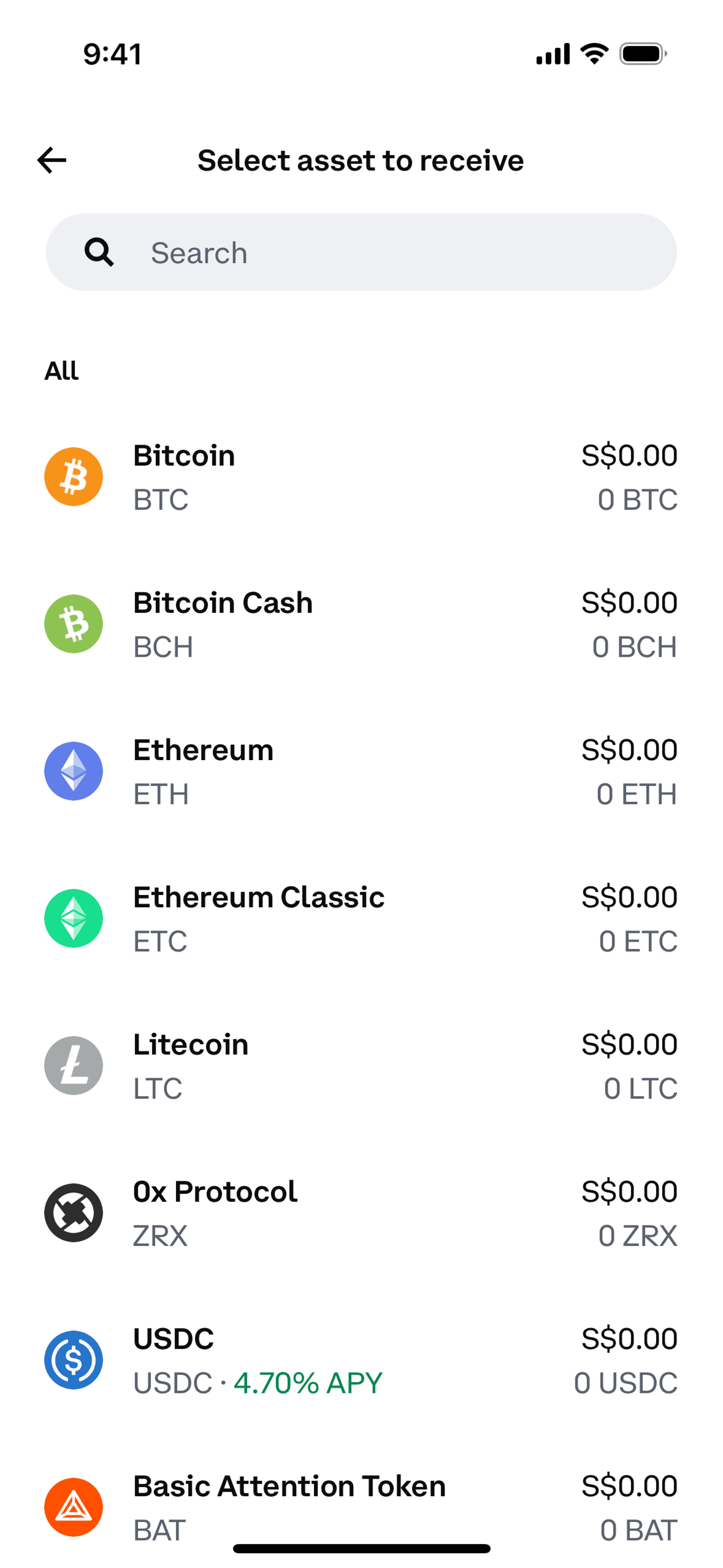 Coinbase iOS Finance interface screenshot 6