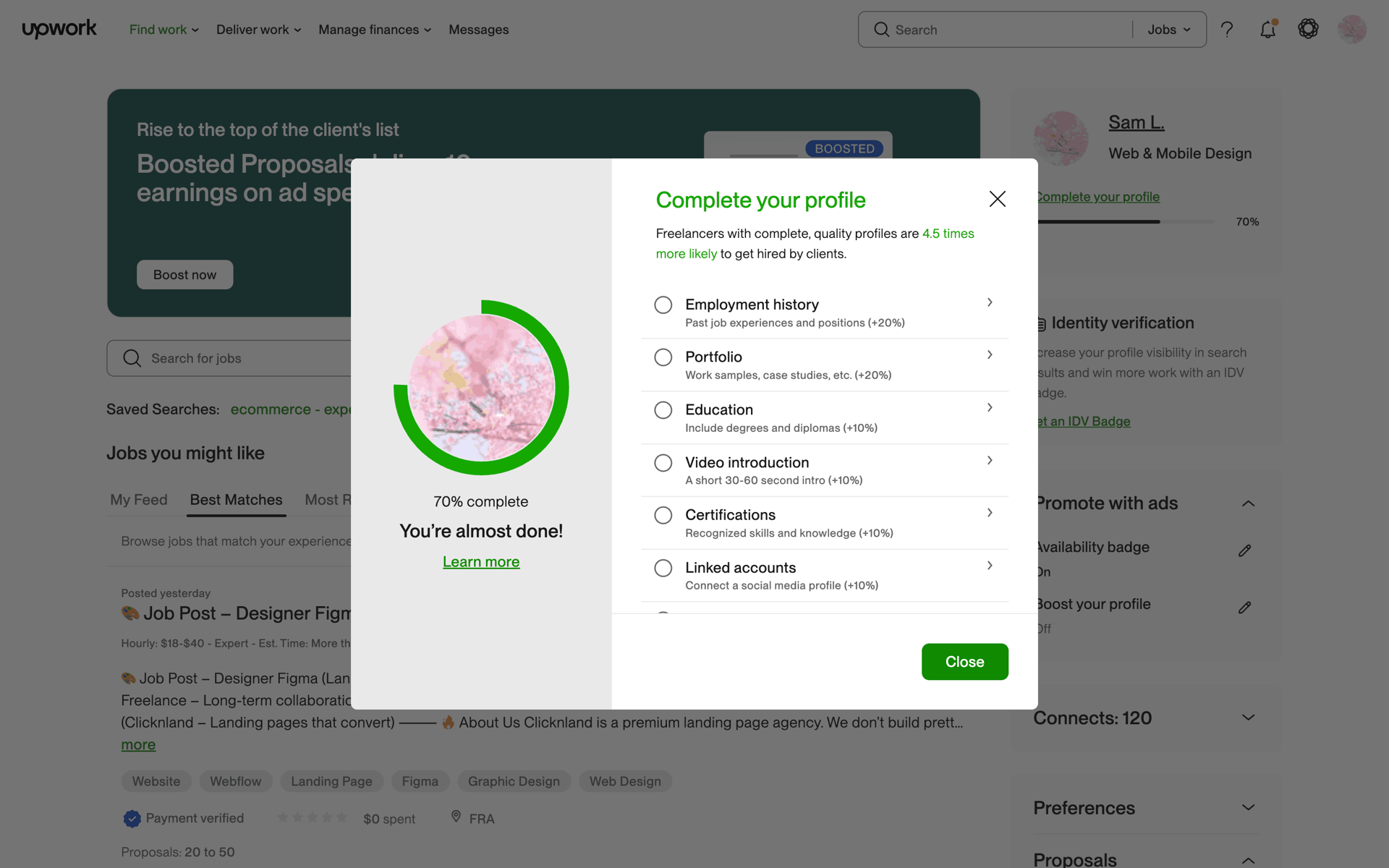 Upwork Web Business interface screenshot 10