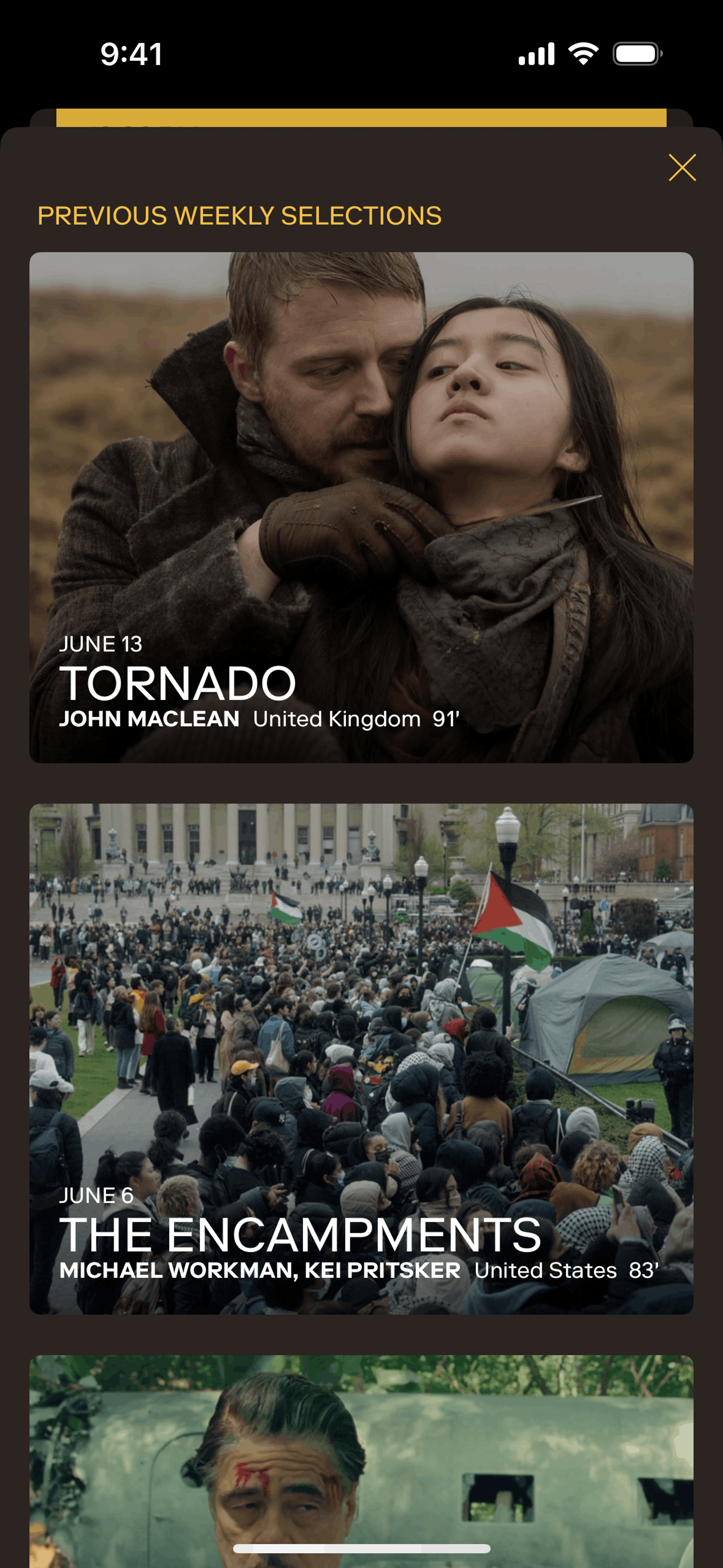 MUBI GO iOS Entertainment interface screenshot 9