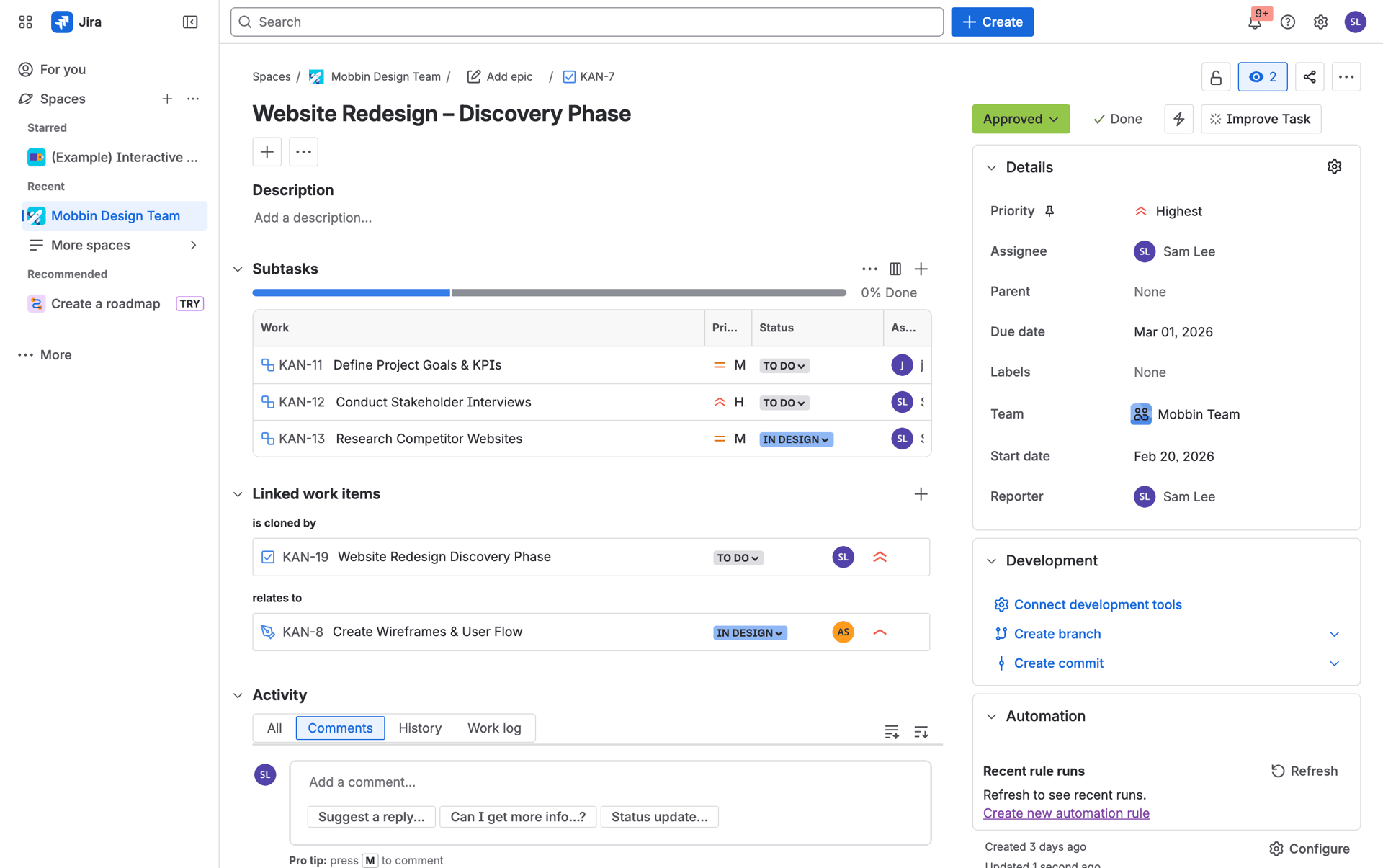 Jira Web Business interface screenshot 19