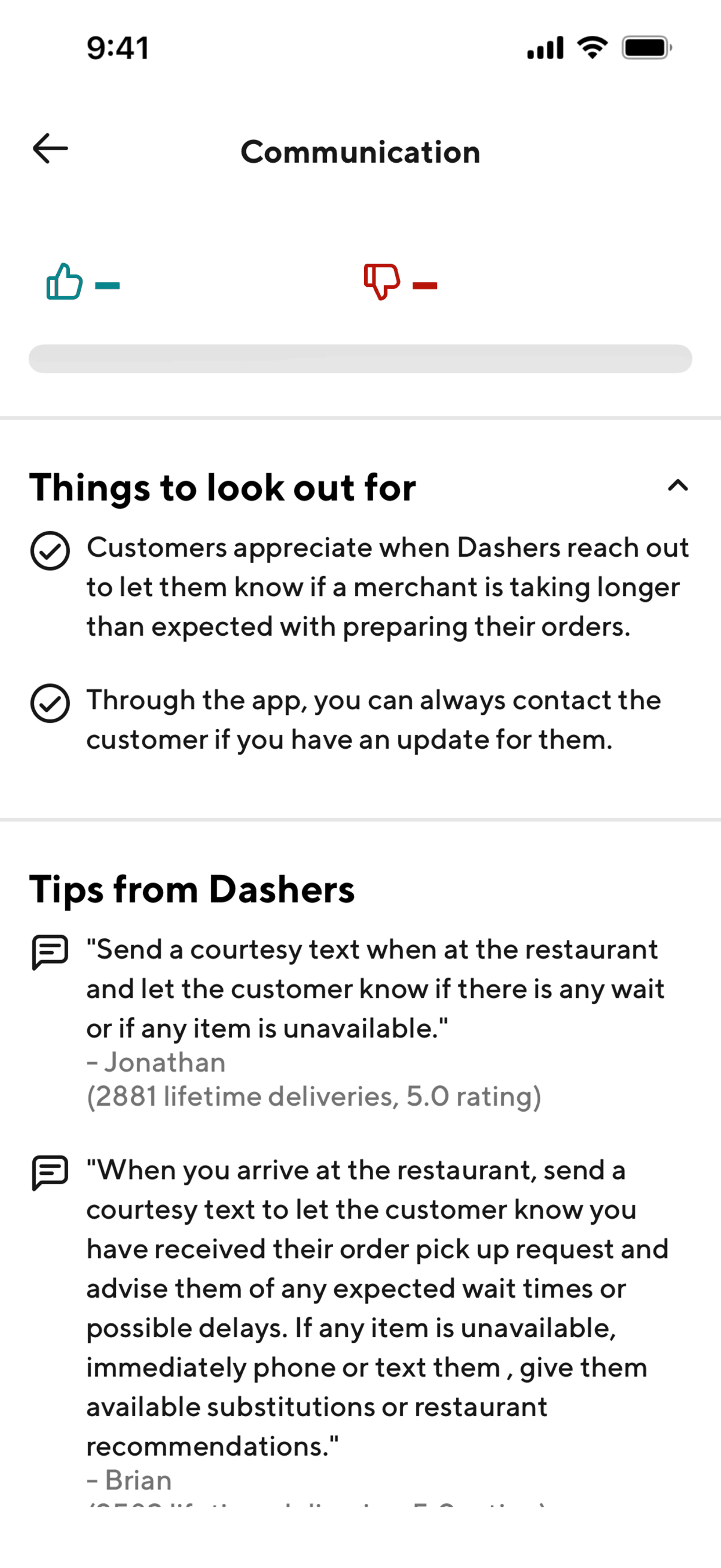 DoorDash Dasher iOS Business interface screenshot 7