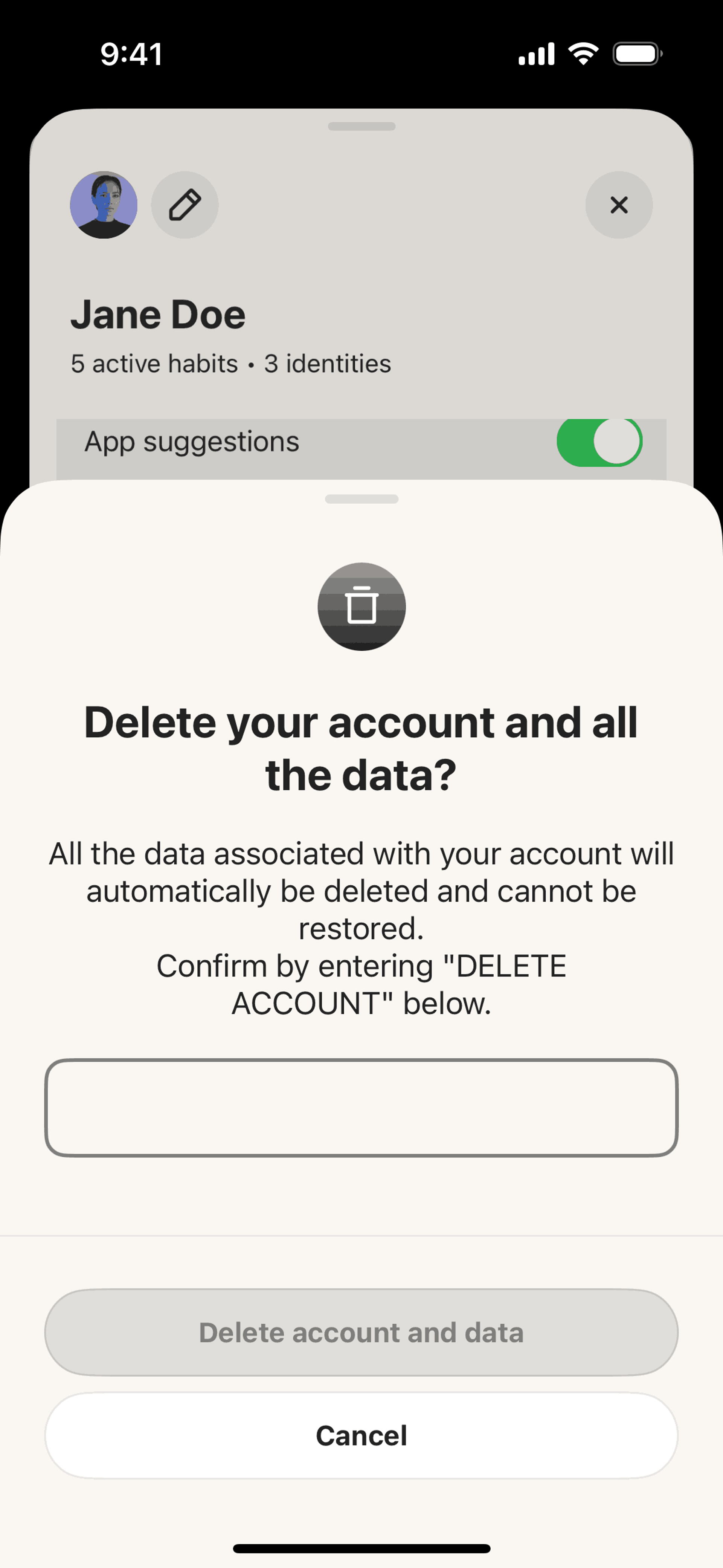 Atoms iOS Productivity interface screenshot 22