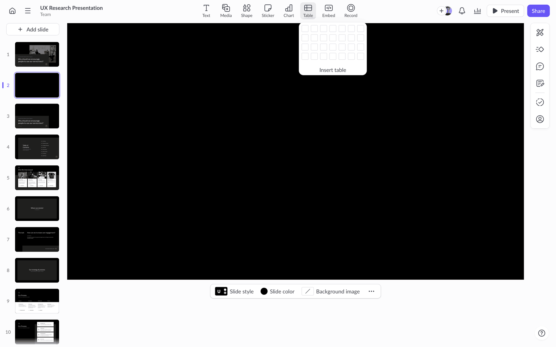 Pitch Web Collaboration interface screenshot 15