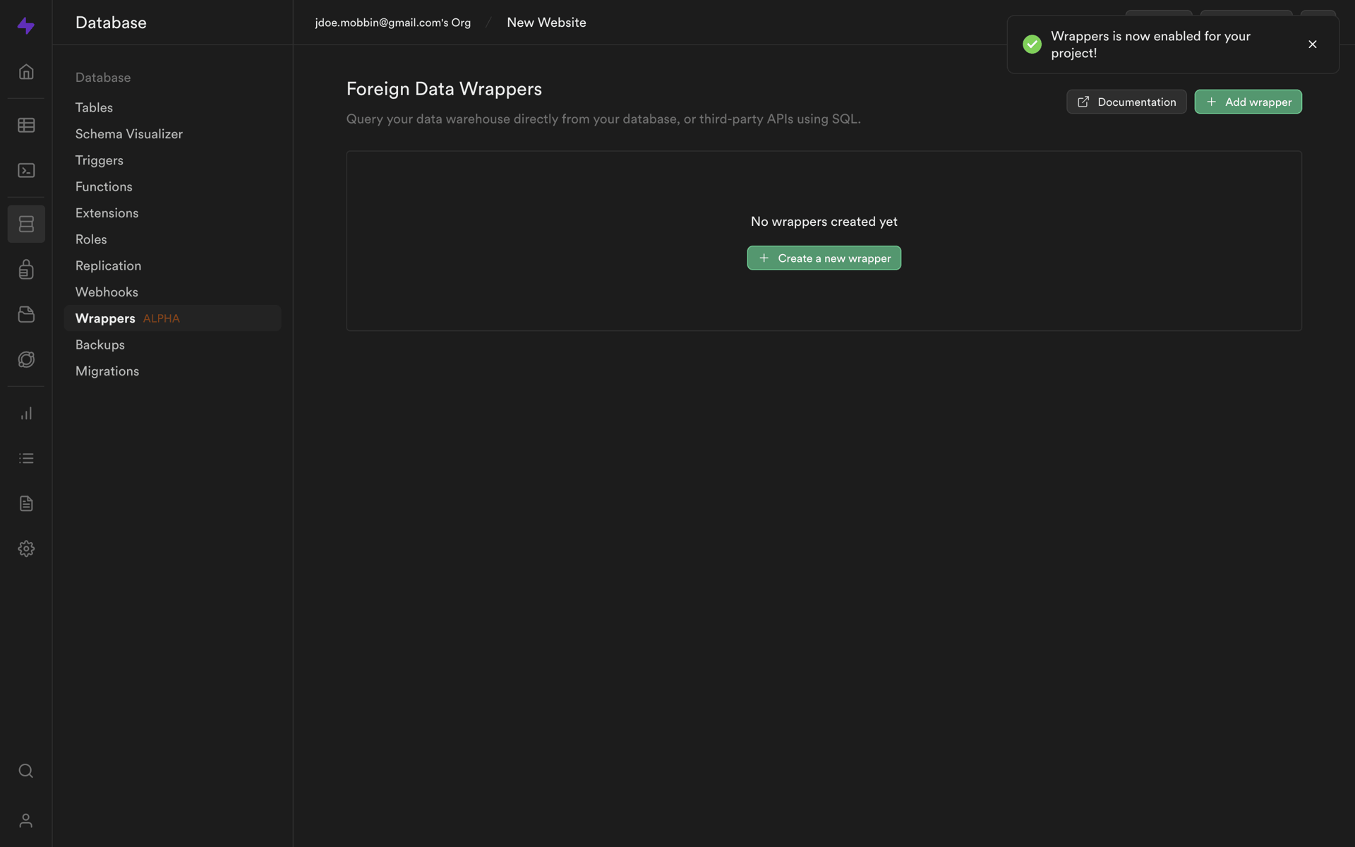 Supabase Web Developer Tools interface screenshot 17