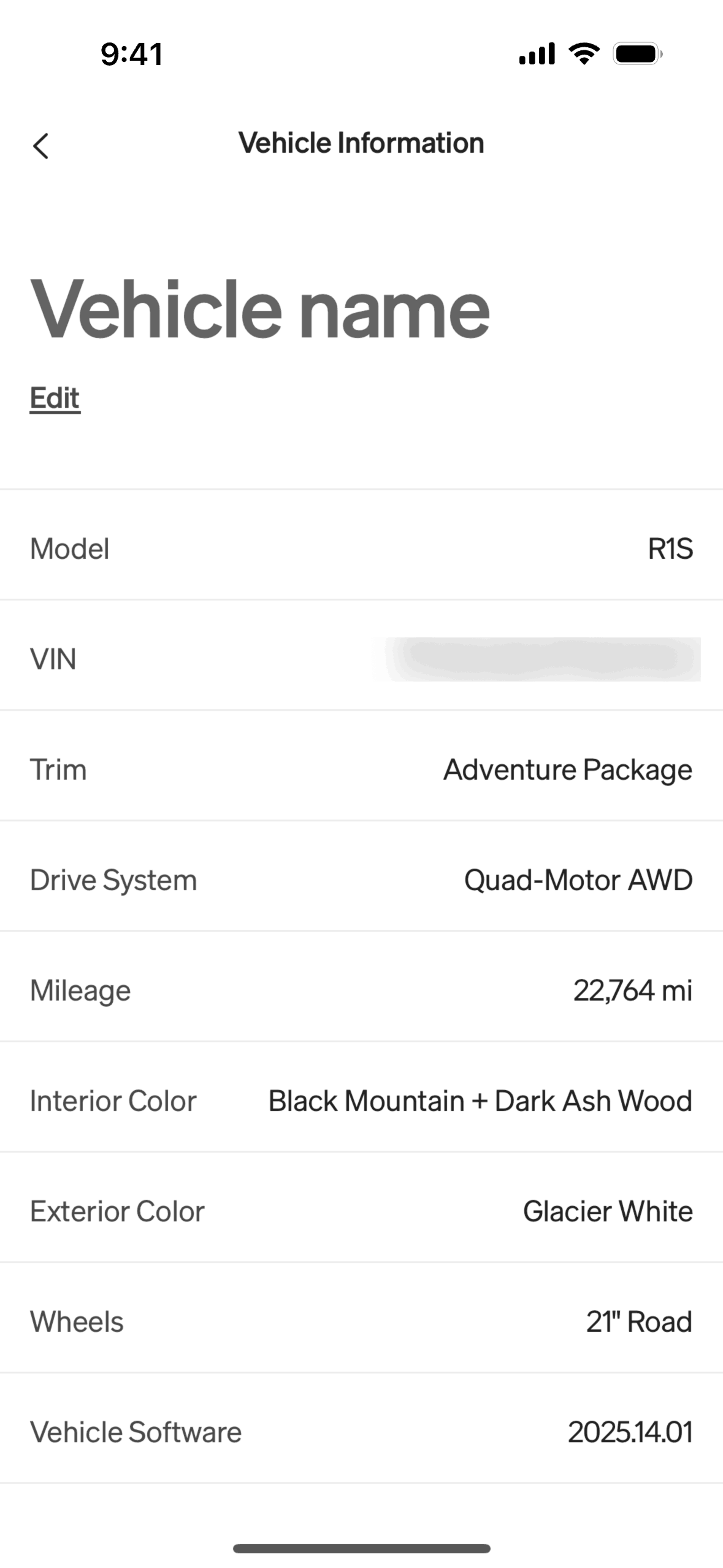 Rivian iOS Travel & Transportation interface screenshot 10