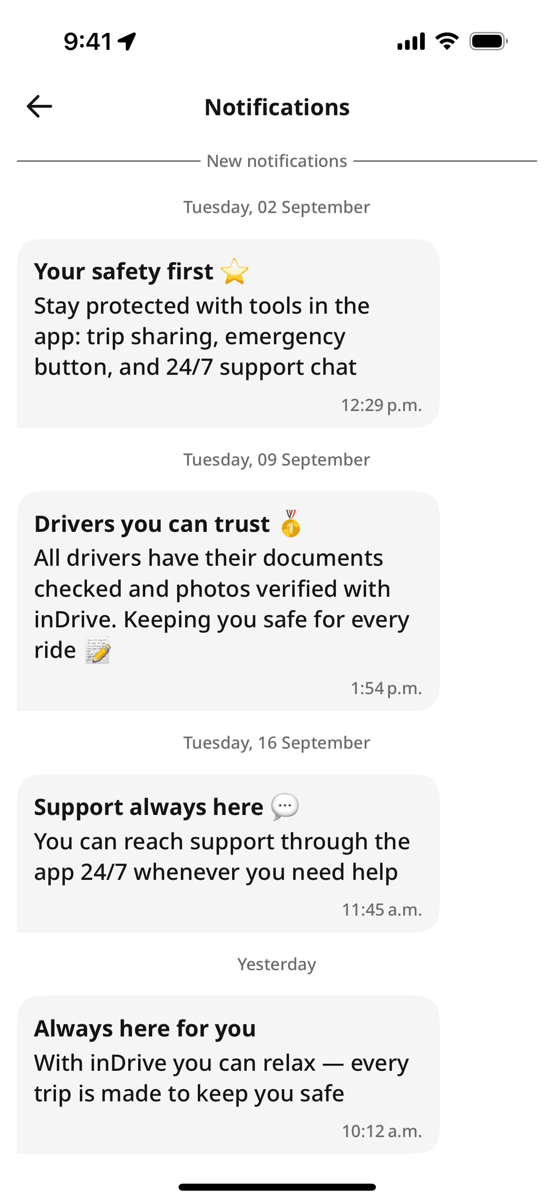 inDrive iOS Travel & Transportation interface screenshot 23