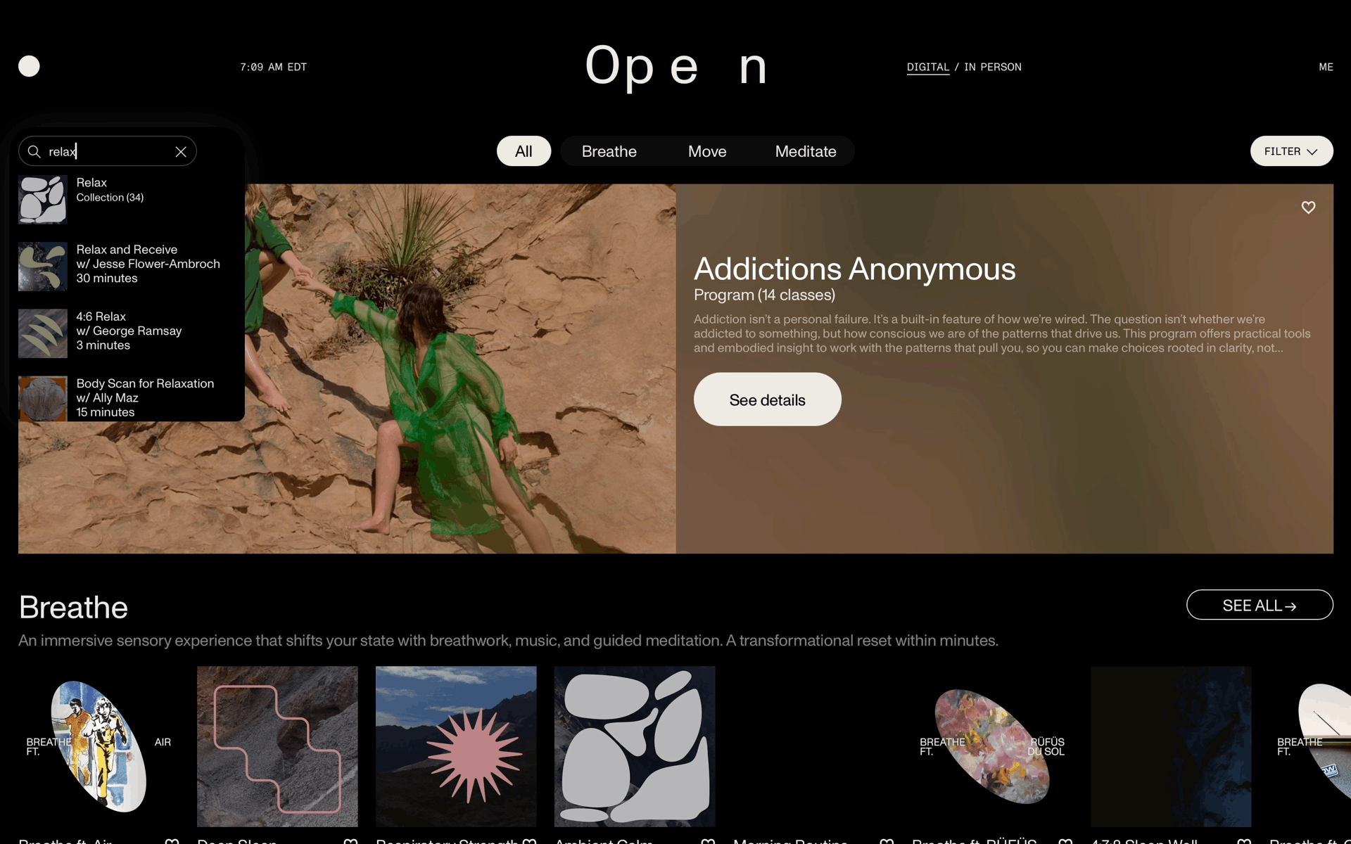 Open Web Health & Fitness interface screenshot 9
