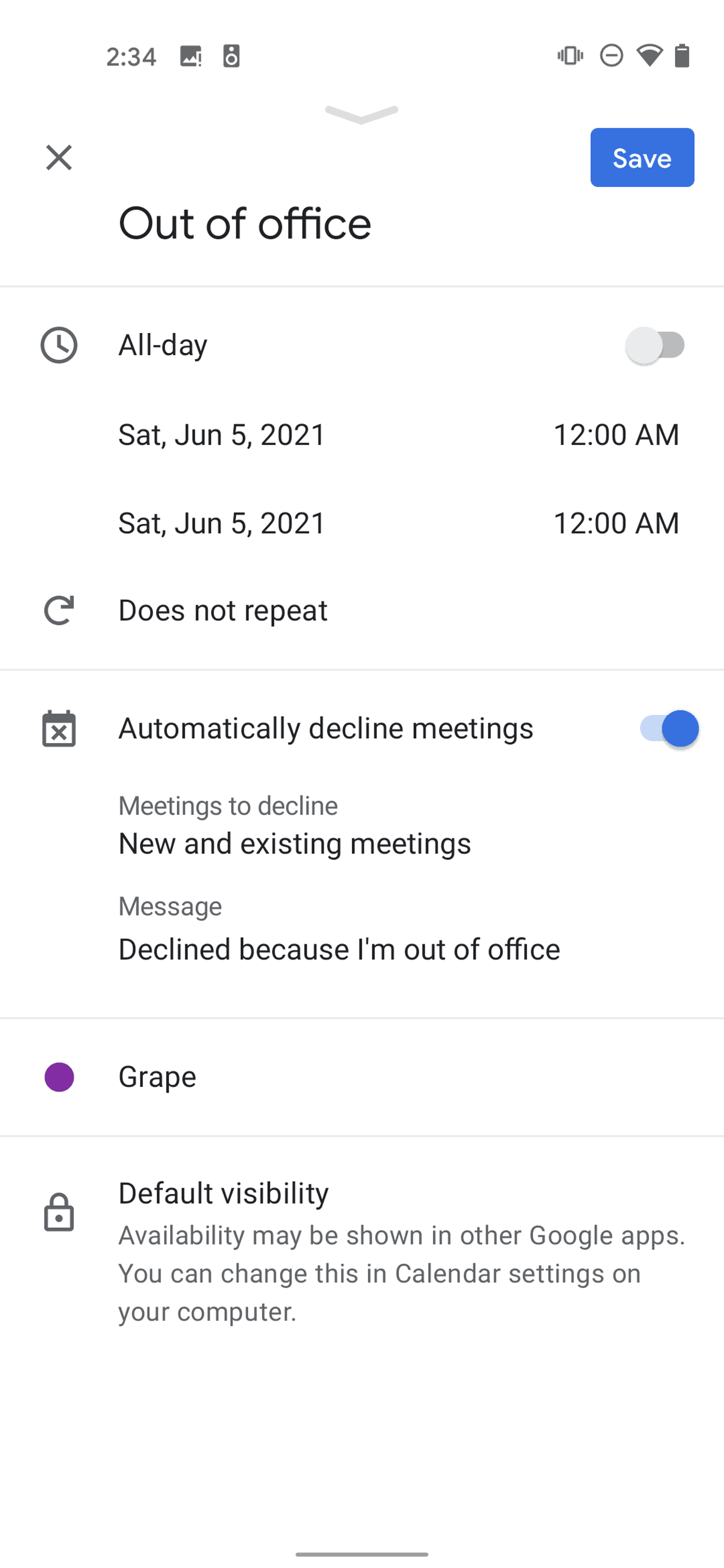 Google Calendar Android Productivity interface screenshot 15