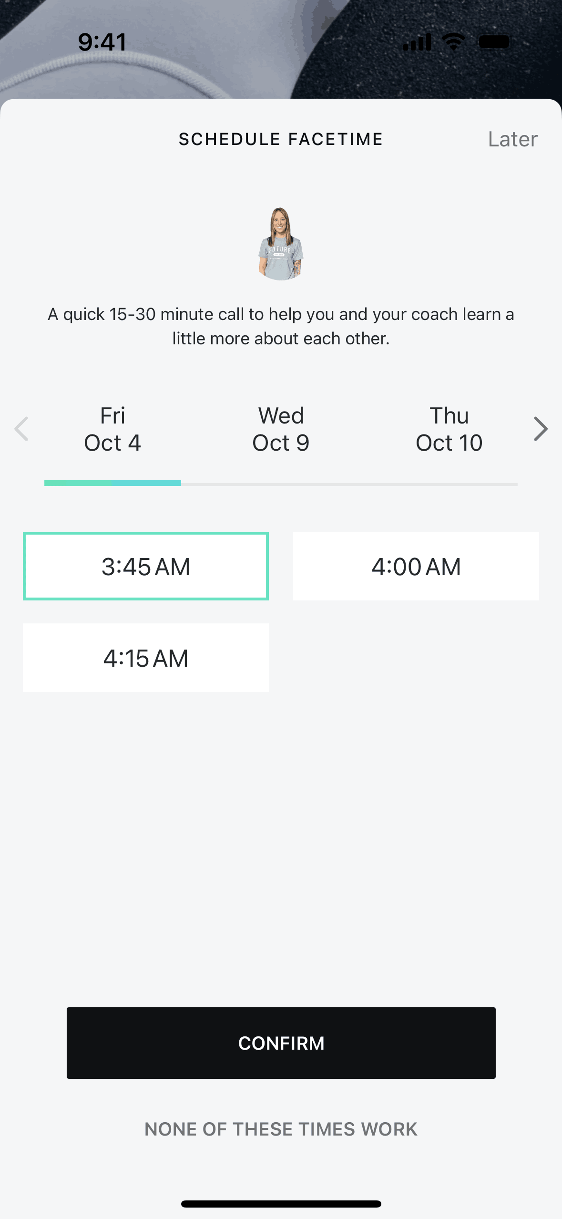 Future iOS Sports interface screenshot 15