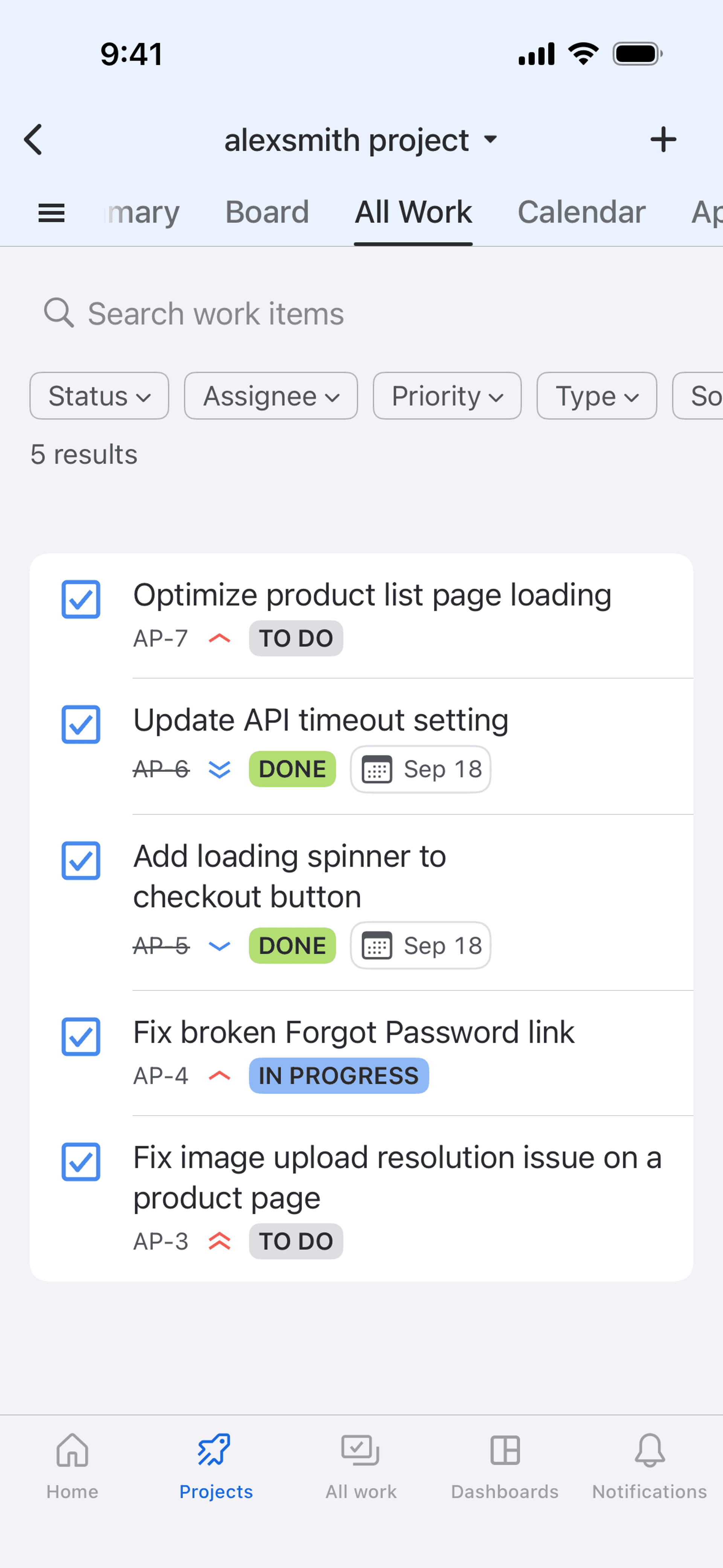 Jira Cloud iOS Business interface screenshot 2