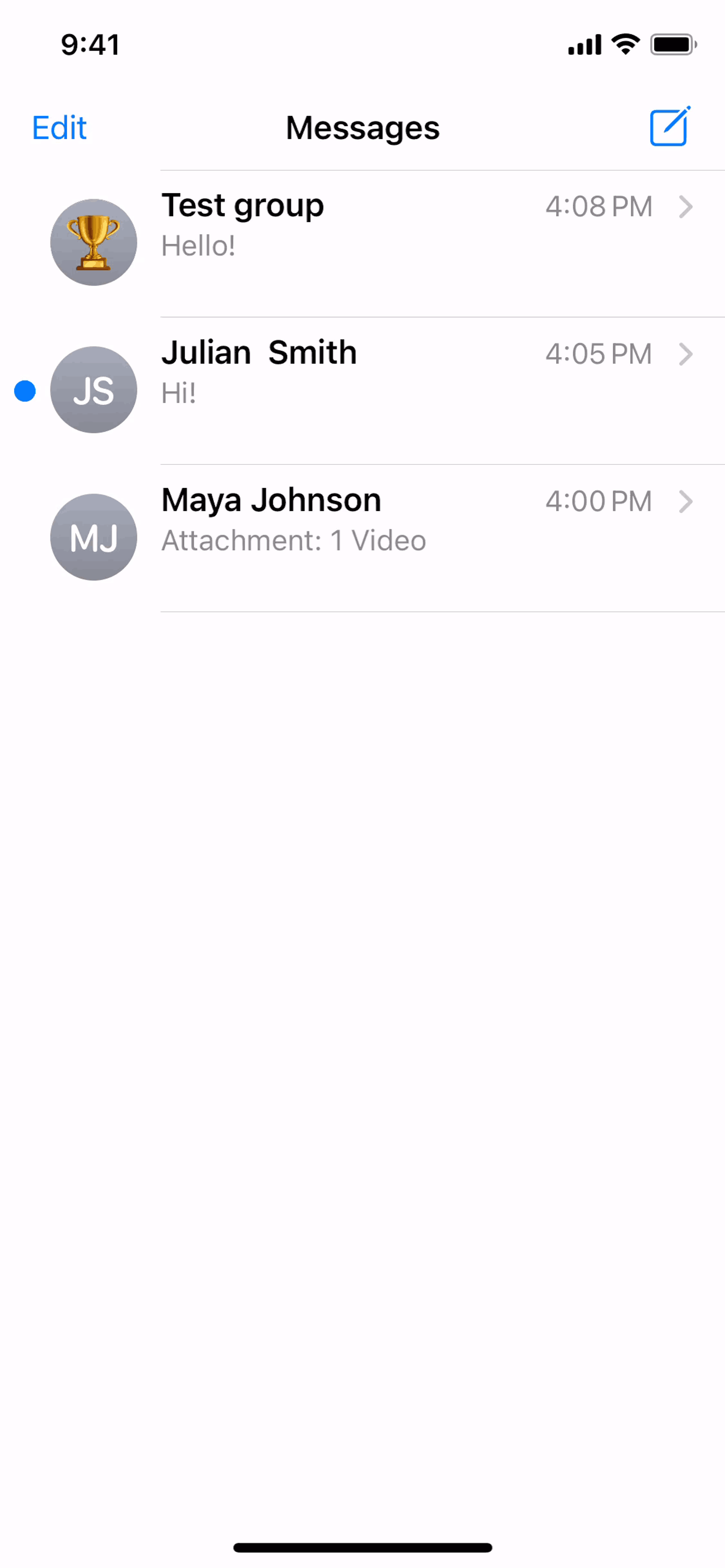 Messages iOS Social Networking interface screenshot 10