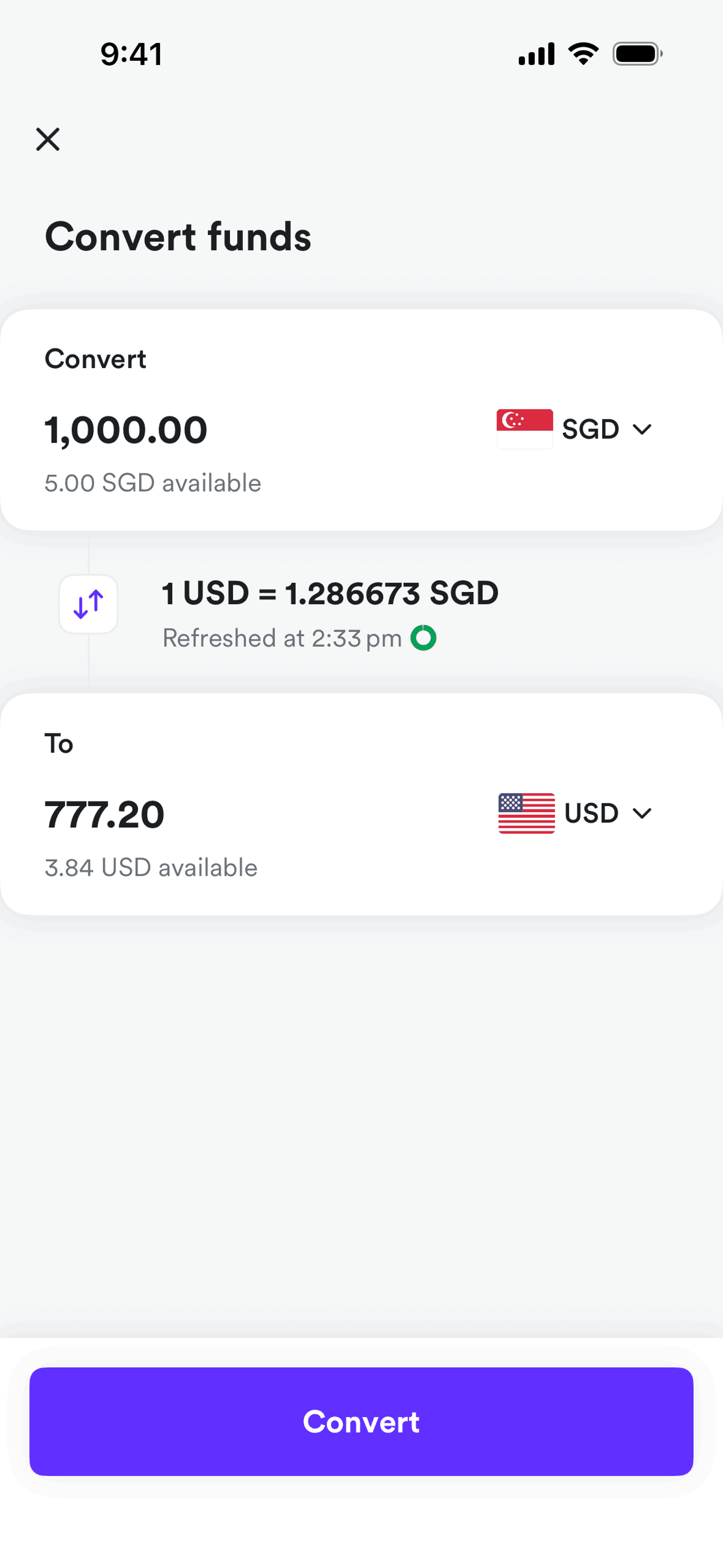 Airwallex iOS Finance interface screenshot 7