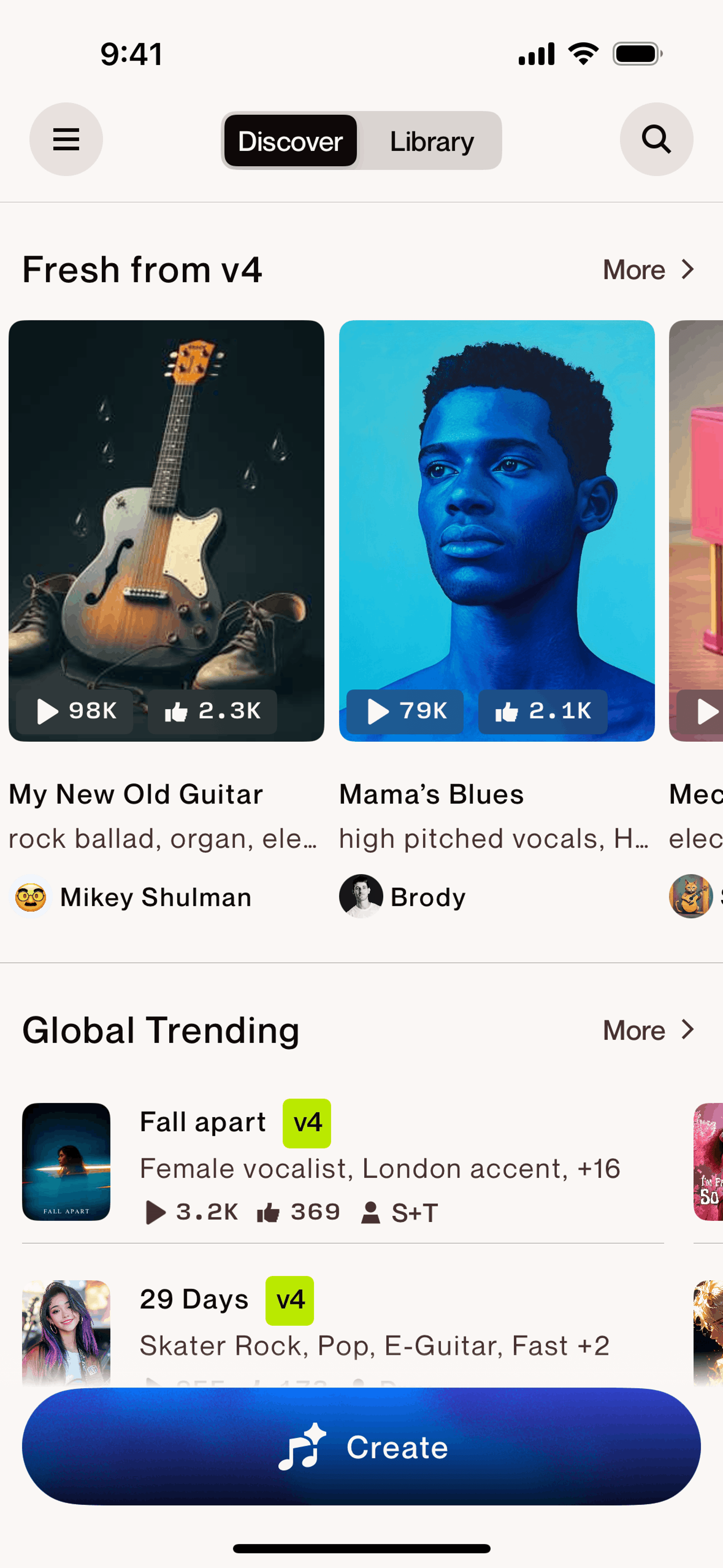 Suno iOS AI interface screenshot 2