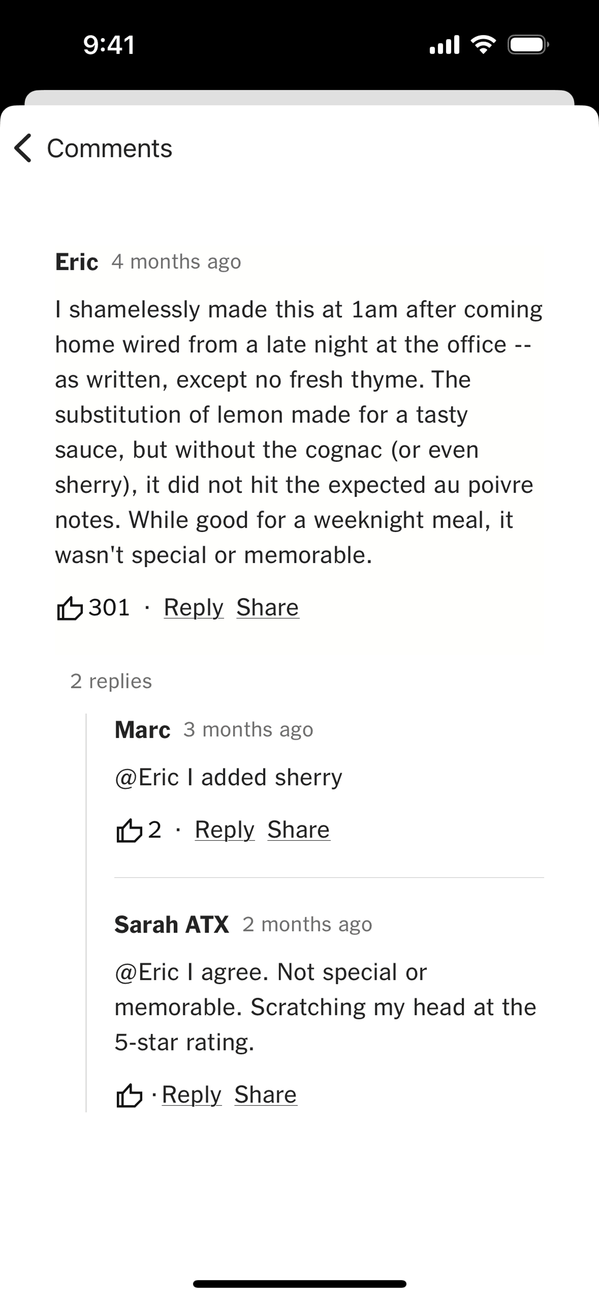 NYT Cooking iOS Food & Drink interface screenshot 11