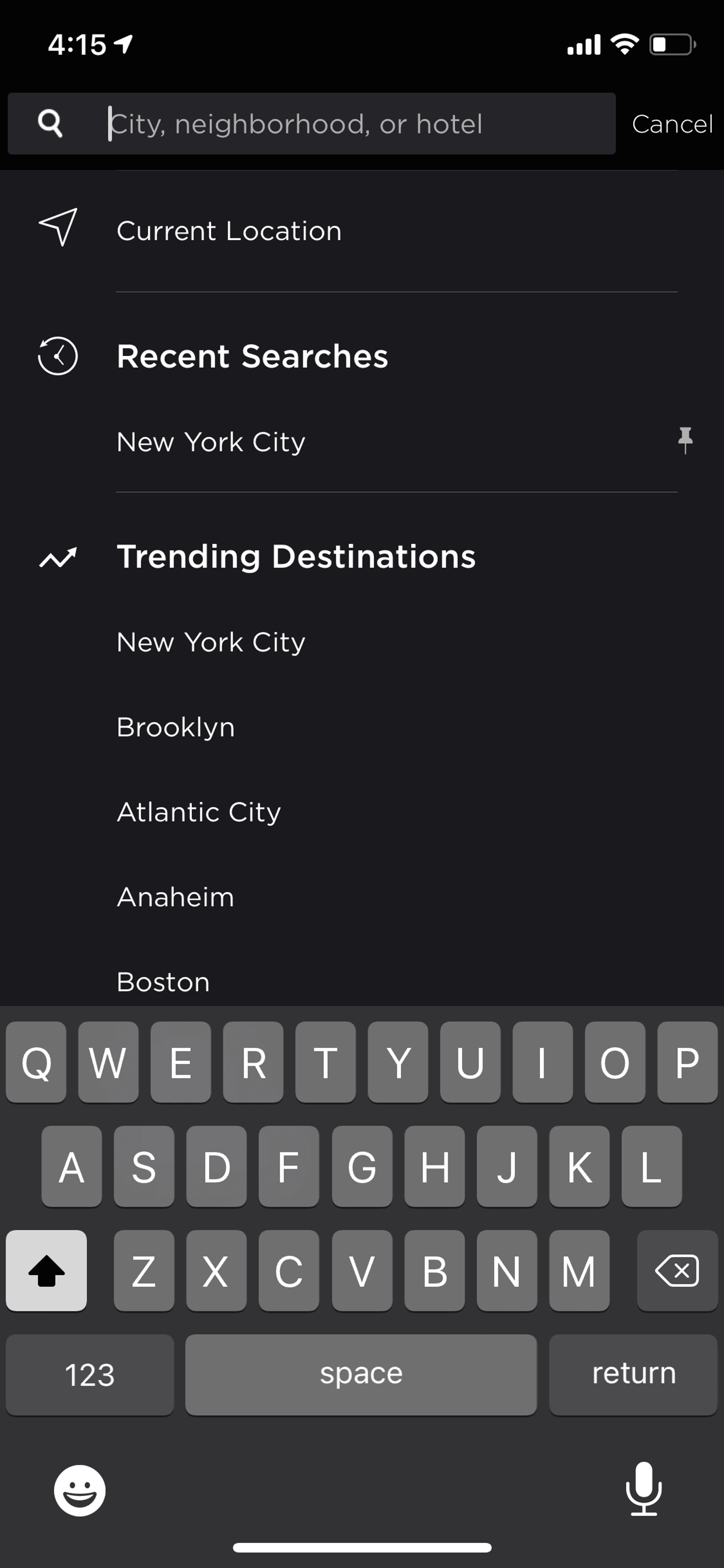 HotelTonight iOS Travel & Transportation interface screenshot 3
