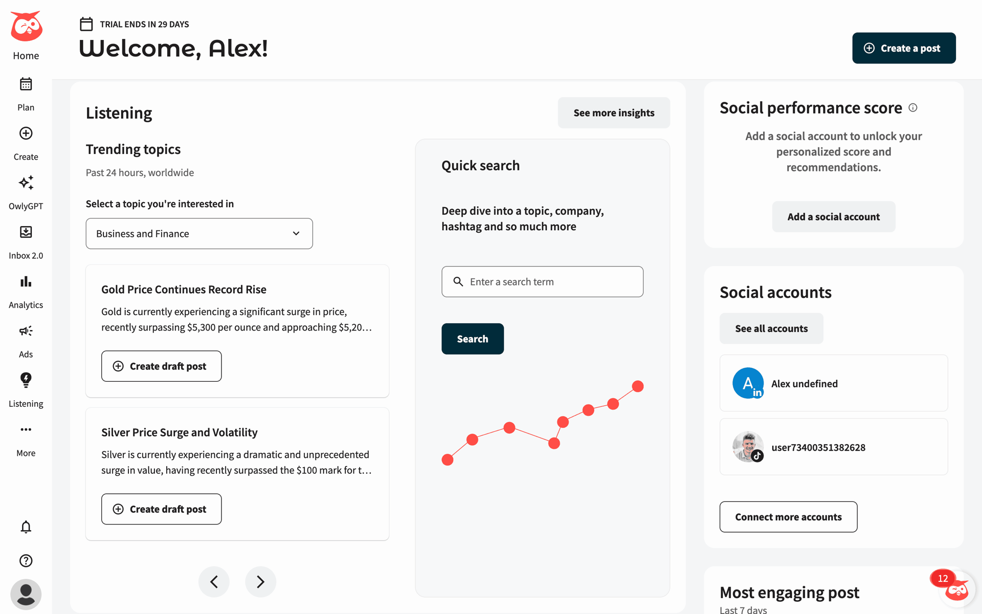 Hootsuite Web Business interface screenshot 10