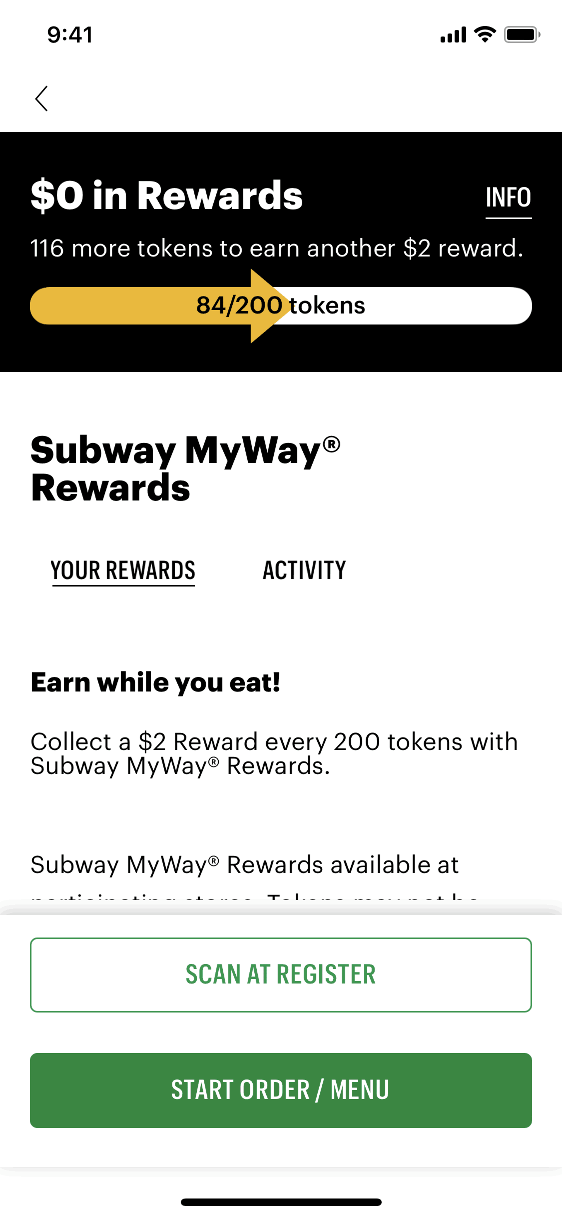 Subway iOS Food & Drink interface screenshot 14