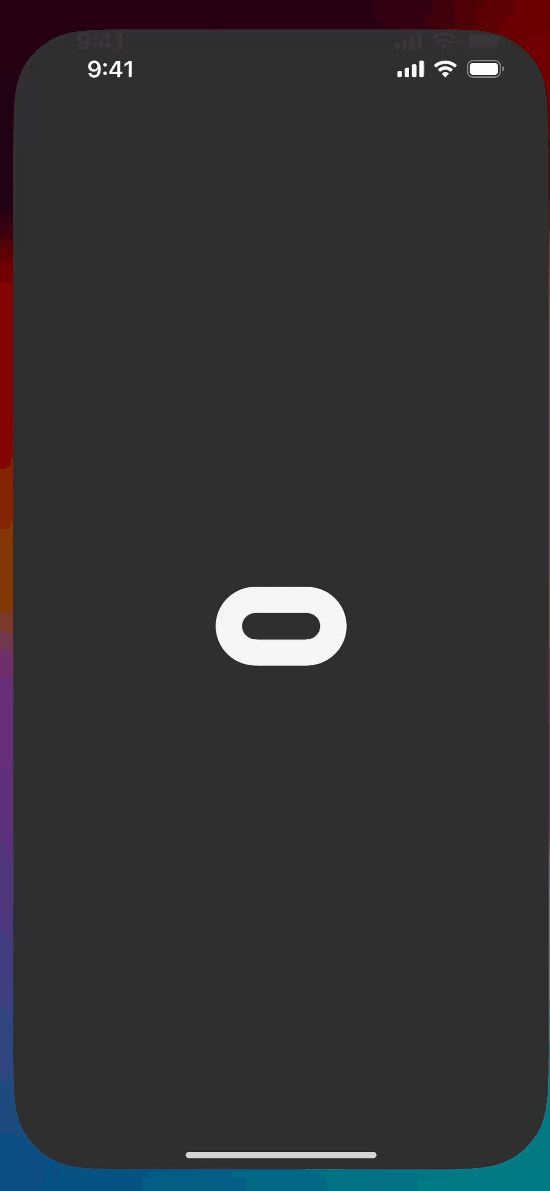 Meta Quest iOS Entertainment interface screenshot 1