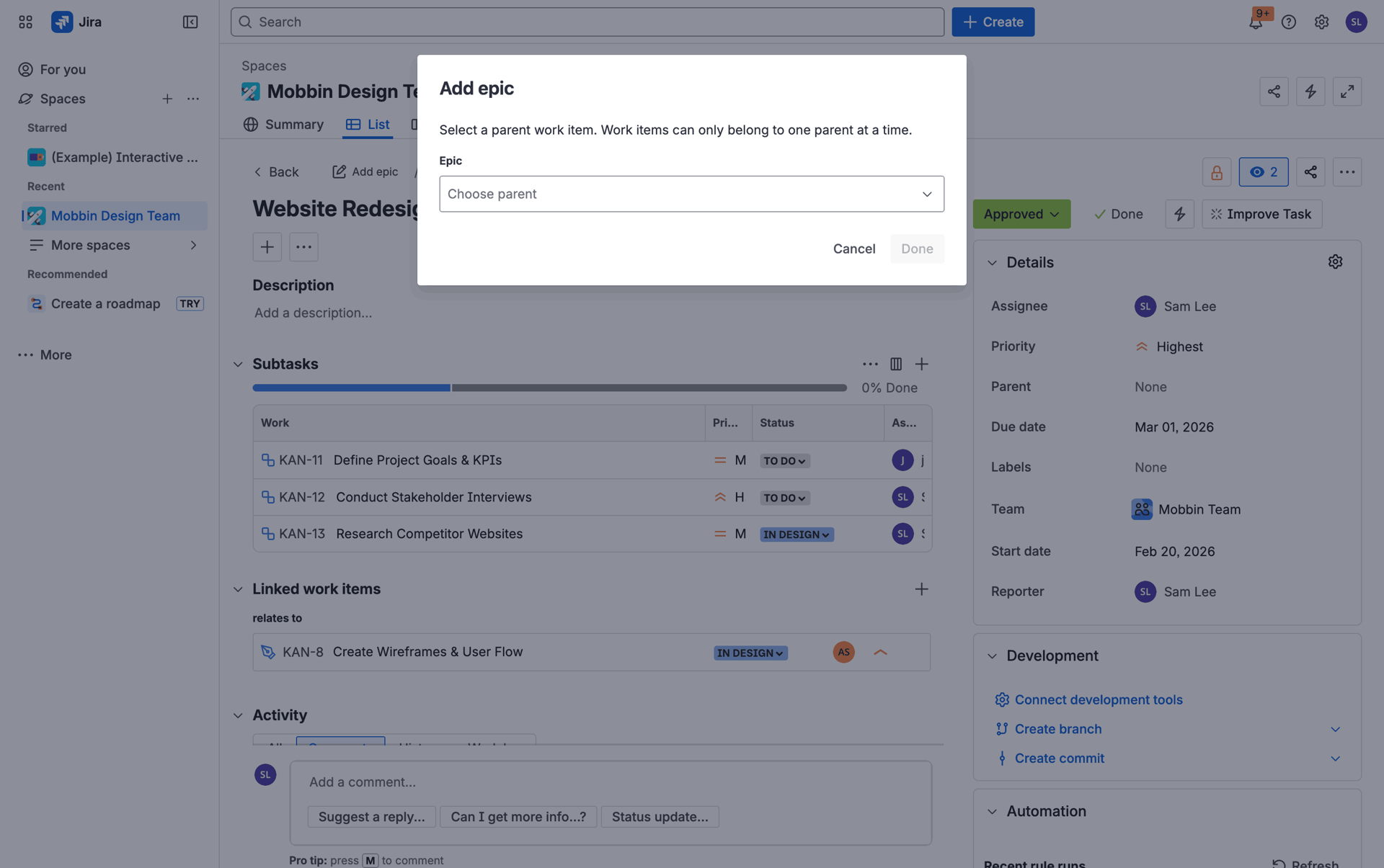 Jira Web Business interface screenshot 23