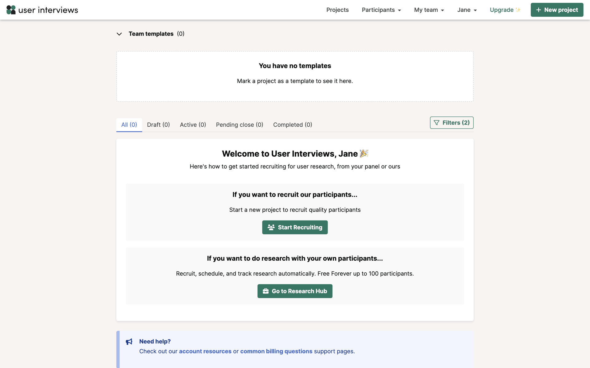 User Interviews Web Business interface screenshot 16