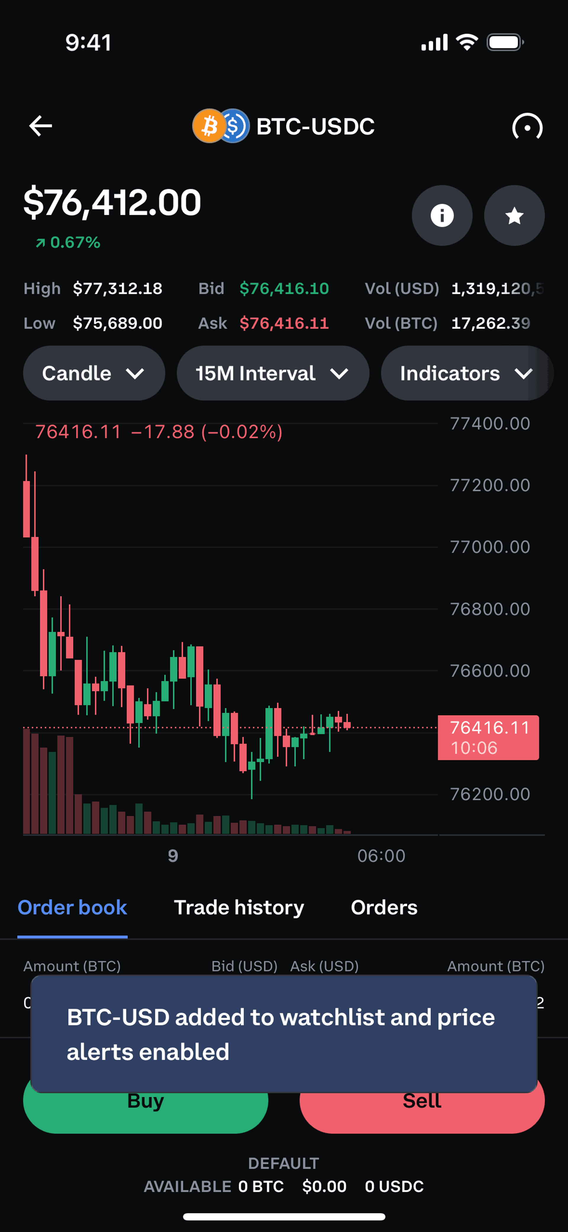 Coinbase iOS Finance interface screenshot 13