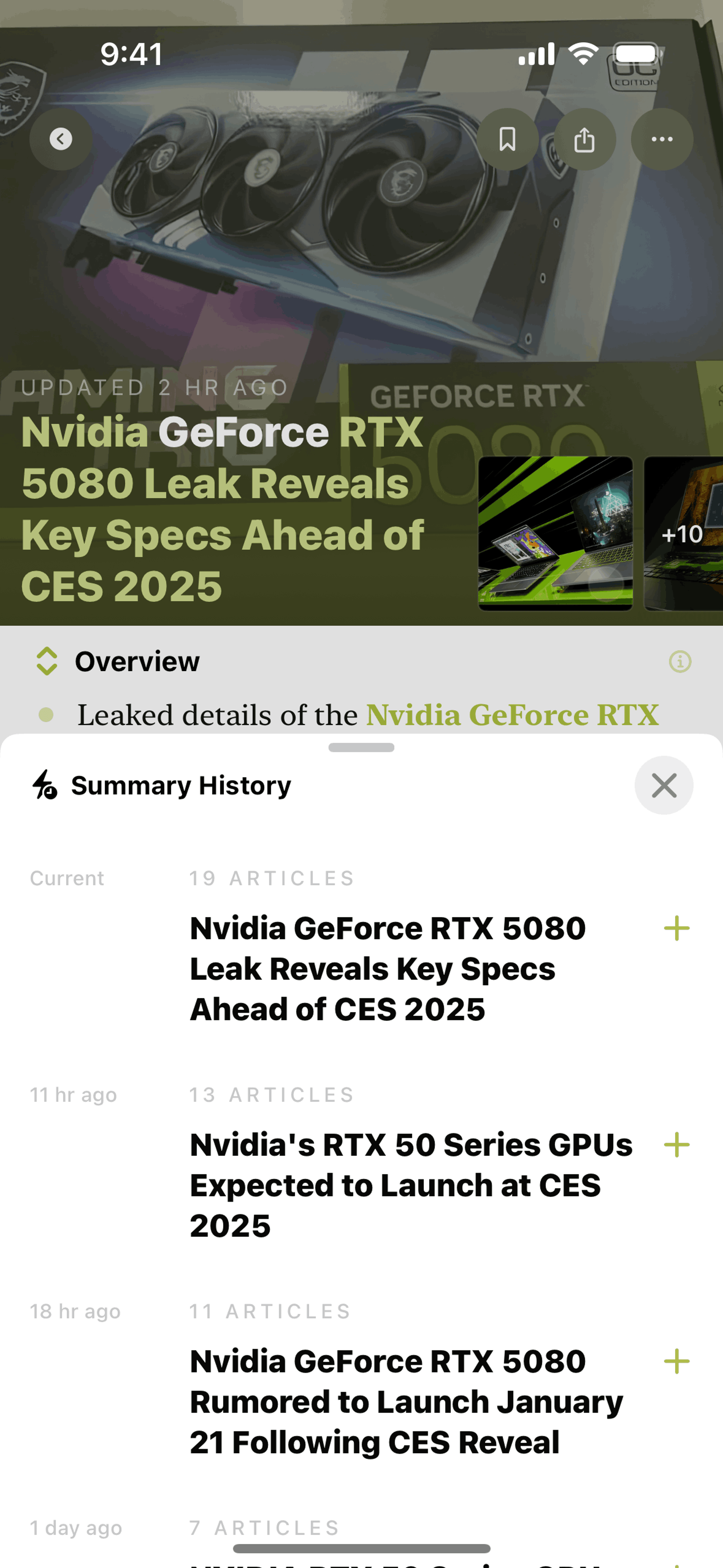 Particle News iOS AI interface screenshot 8
