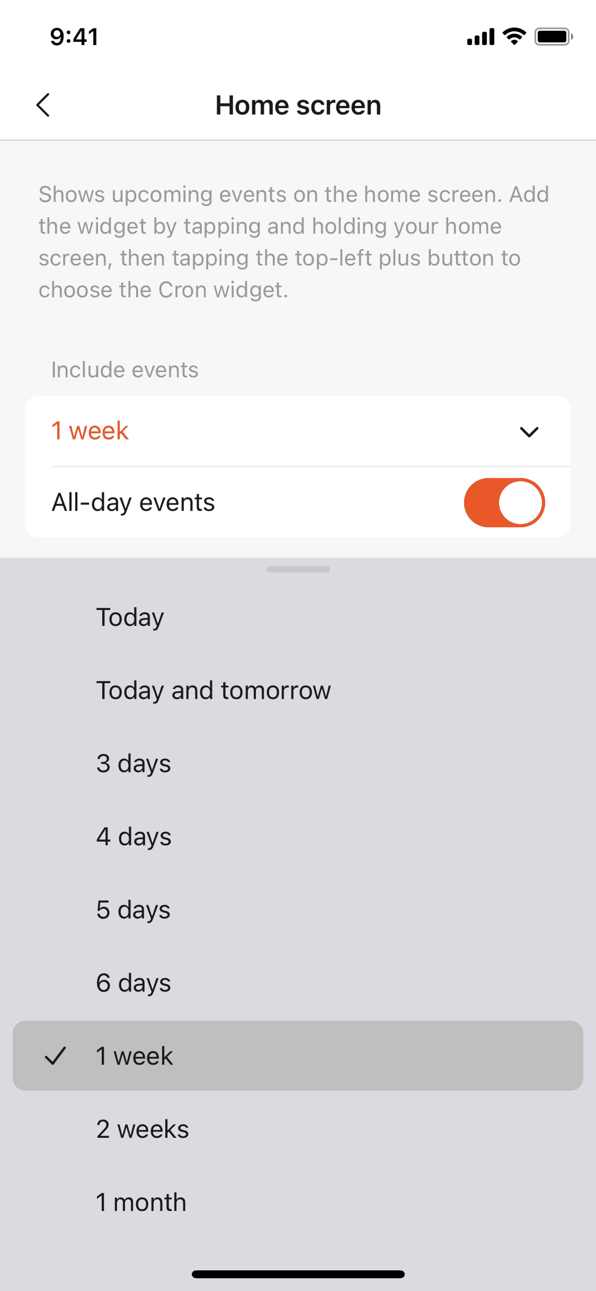 Cron Calendar iOS Productivity interface screenshot 23