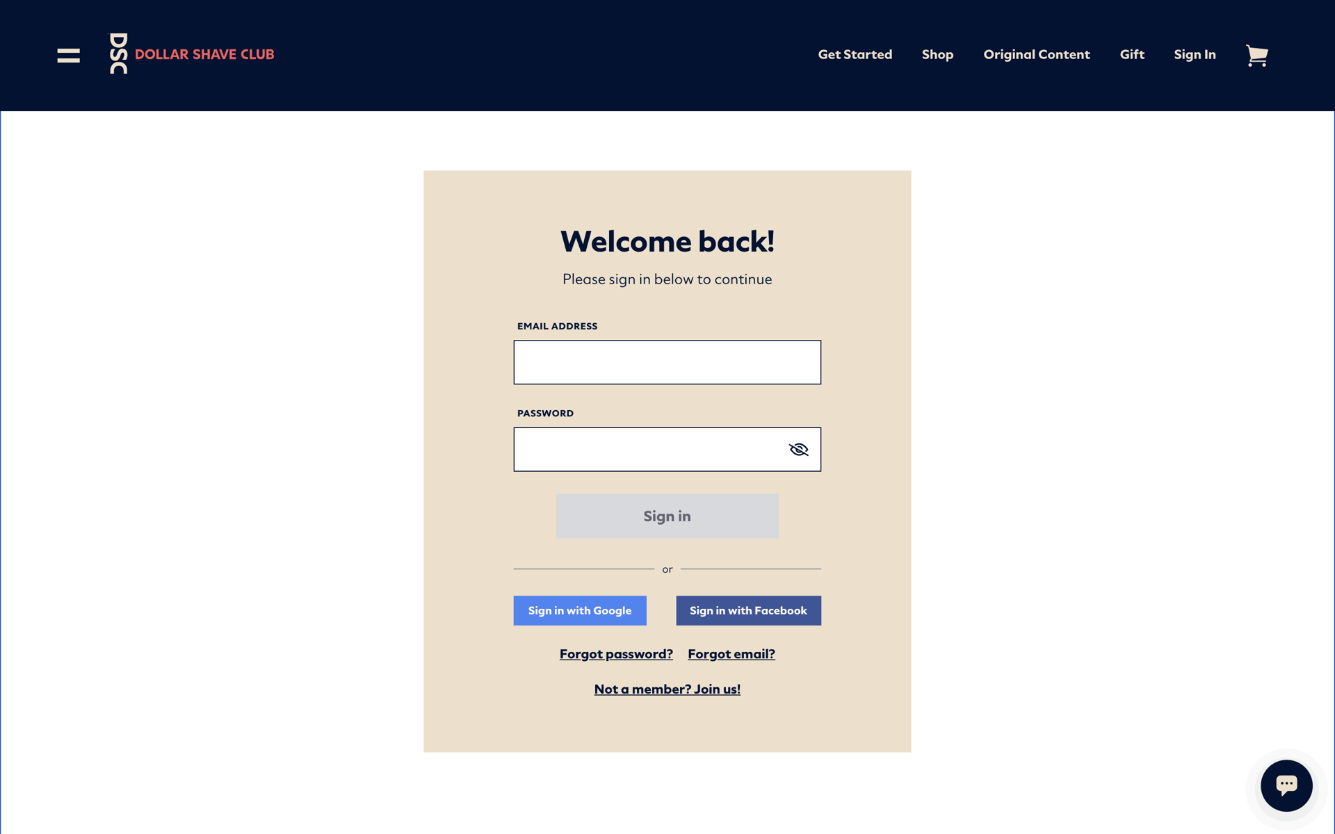 Dollar Shave Club Web Lifestyle interface screenshot 2