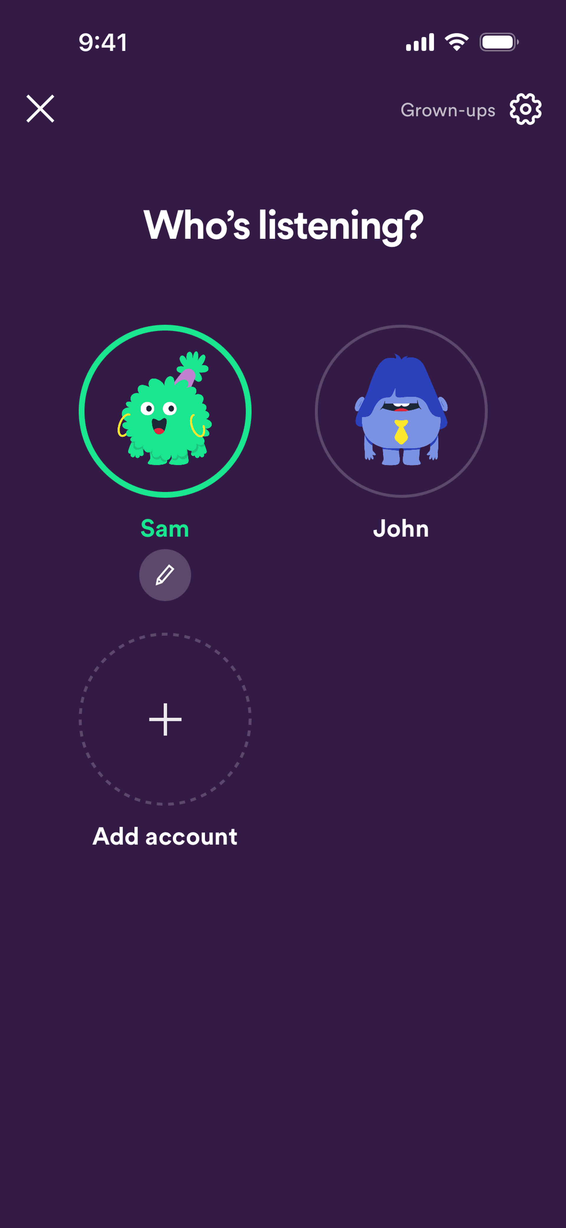 Spotify Kids iOS Music & Audio interface screenshot 22