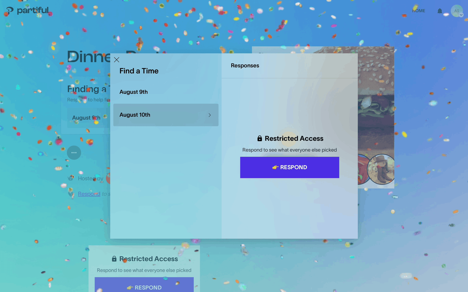 Partiful Web Lifestyle interface screenshot 16