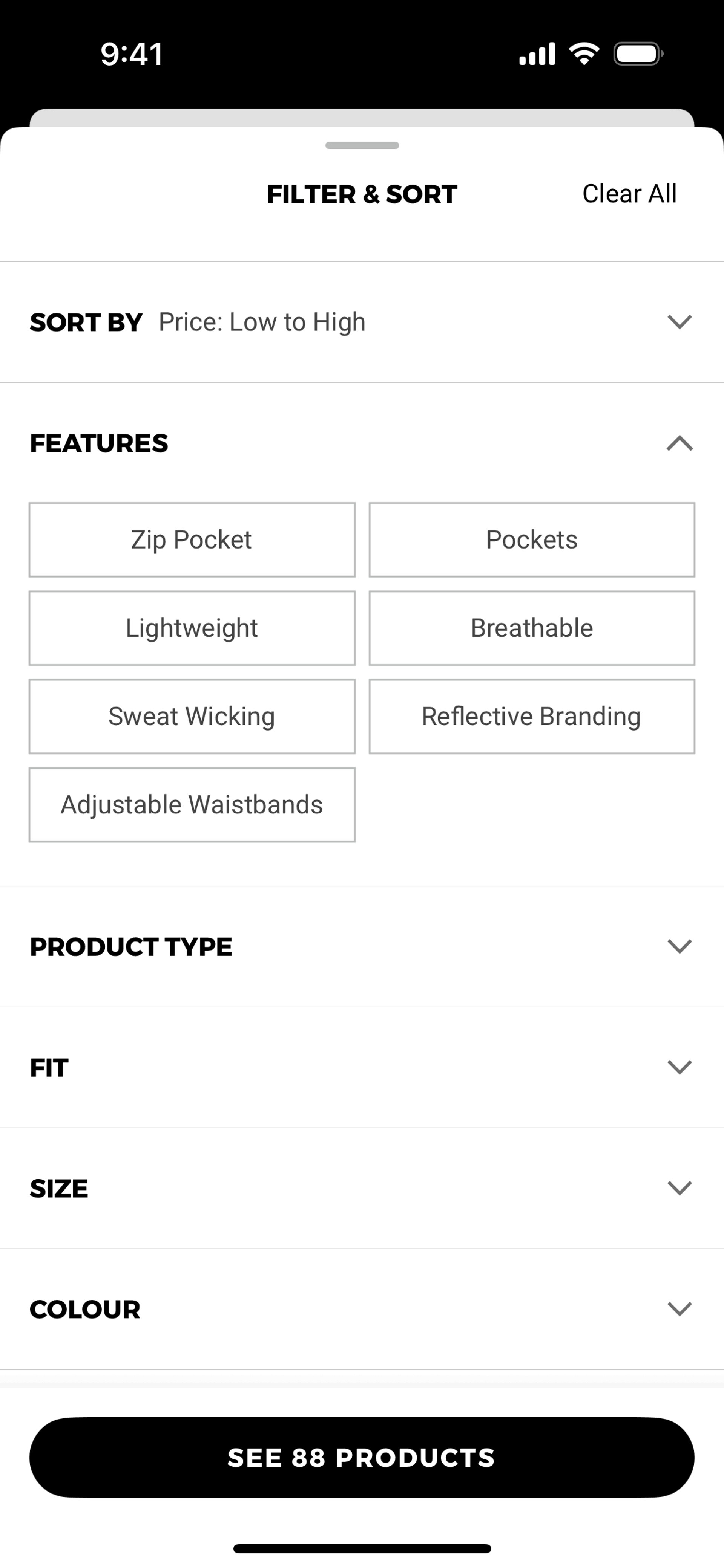Gymshark iOS Shopping interface screenshot 12
