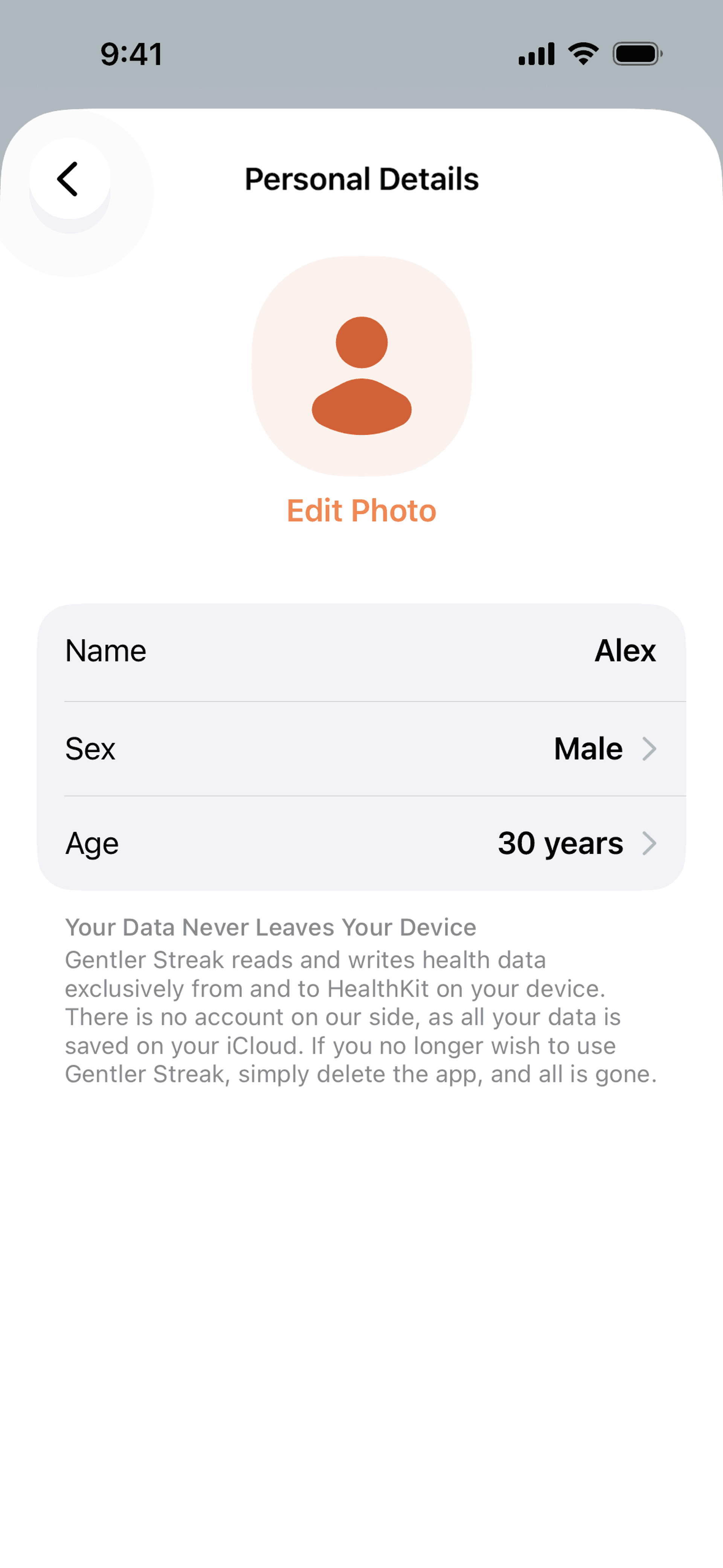 Gentler Streak iOS Health & Fitness interface screenshot 9