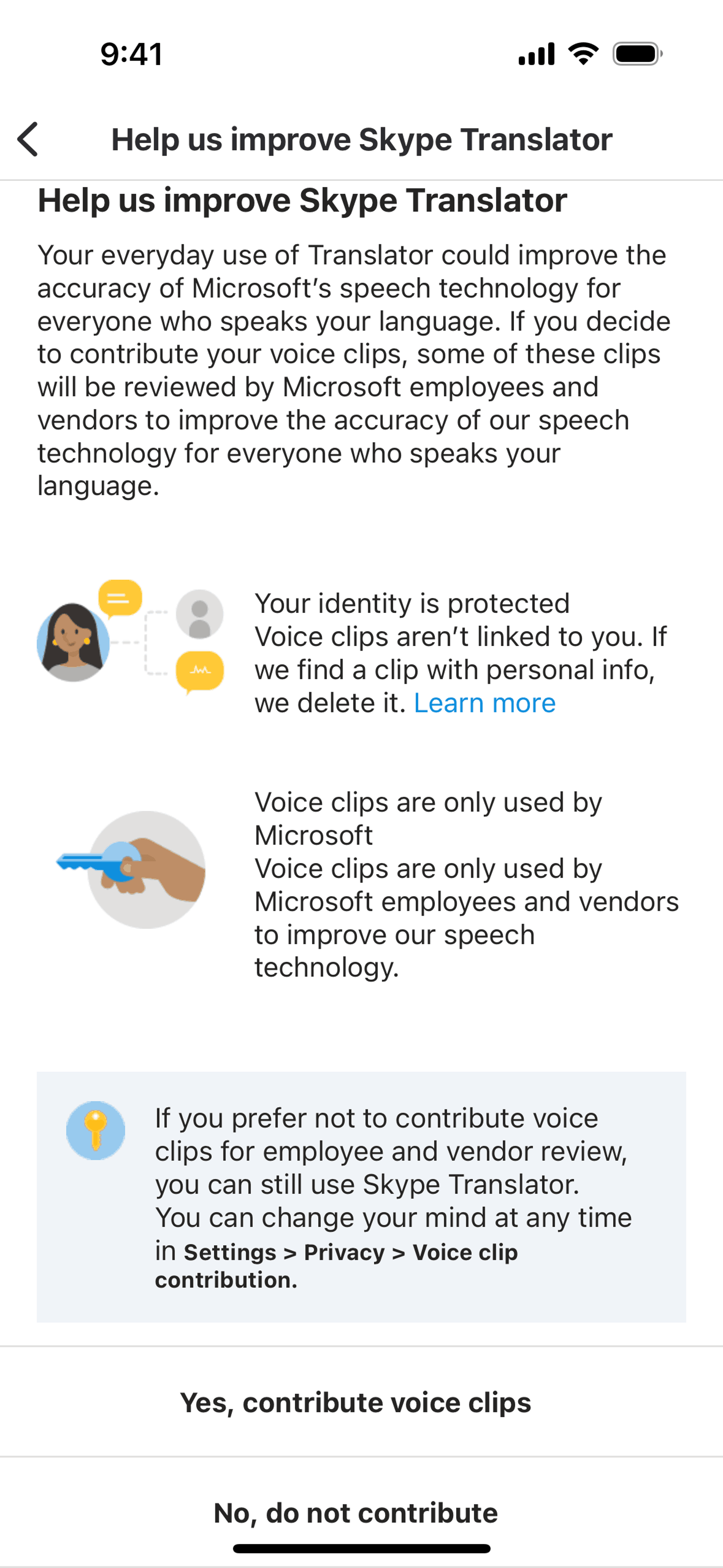 Skype iOS Communication interface screenshot 23
