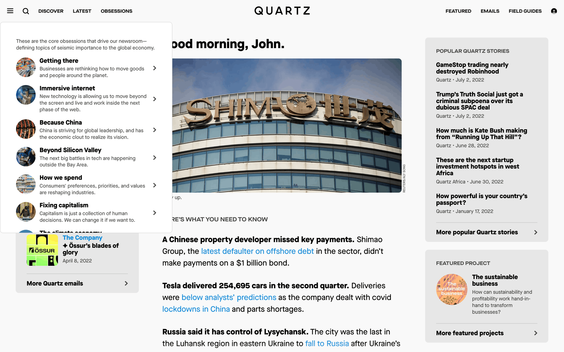 Quartz Web News interface screenshot 18
