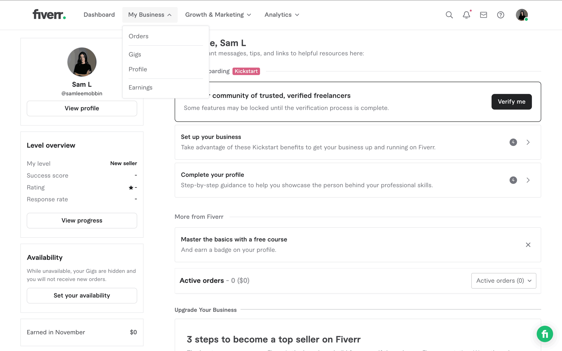 Fiverr Web Business interface screenshot 9