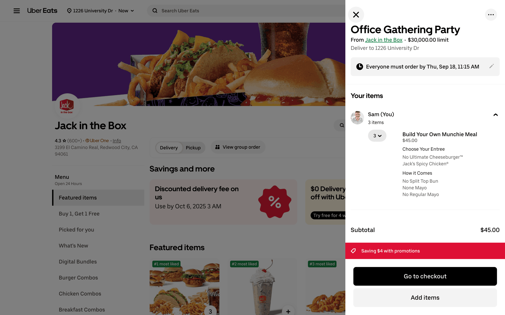Uber Eats Web Food & Drink interface screenshot 6