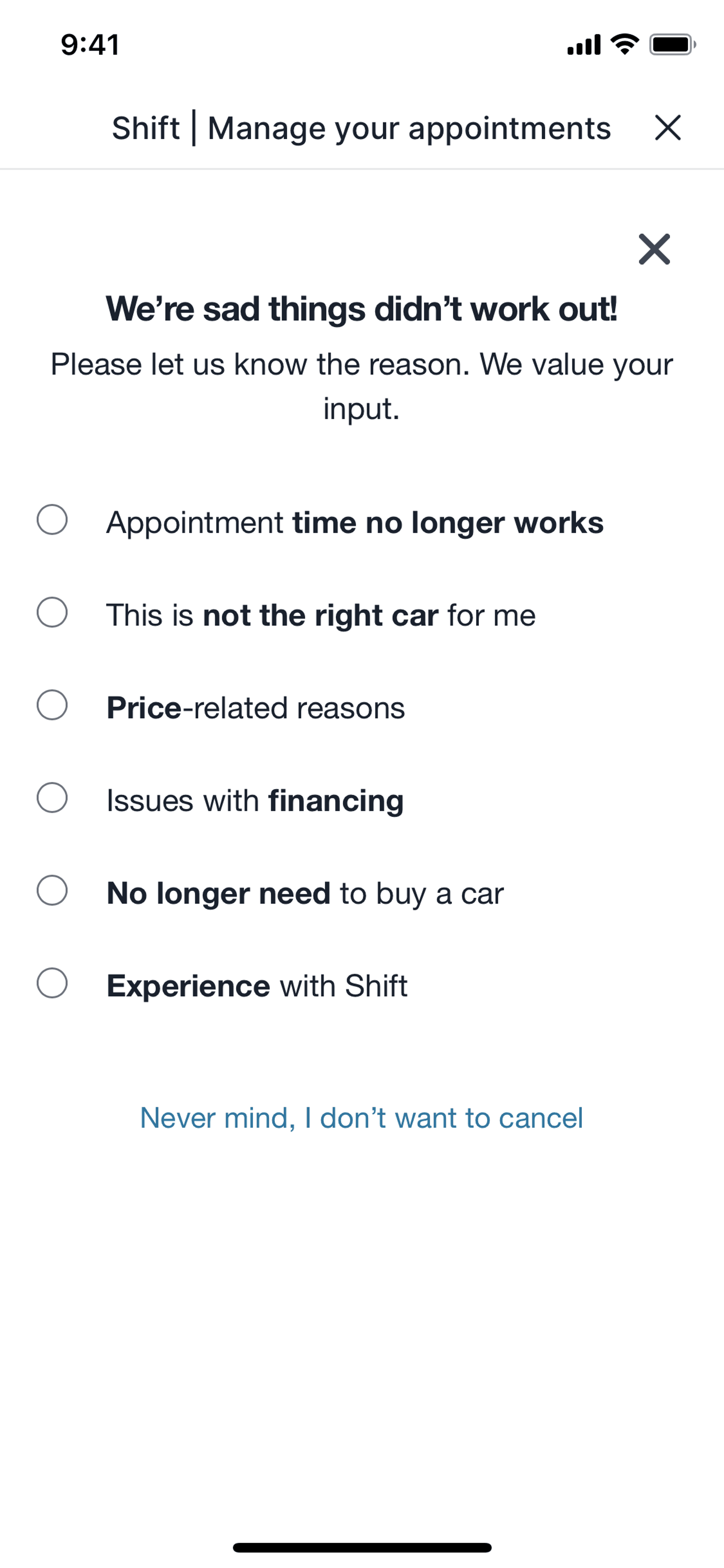 Shift iOS Shopping interface screenshot 23