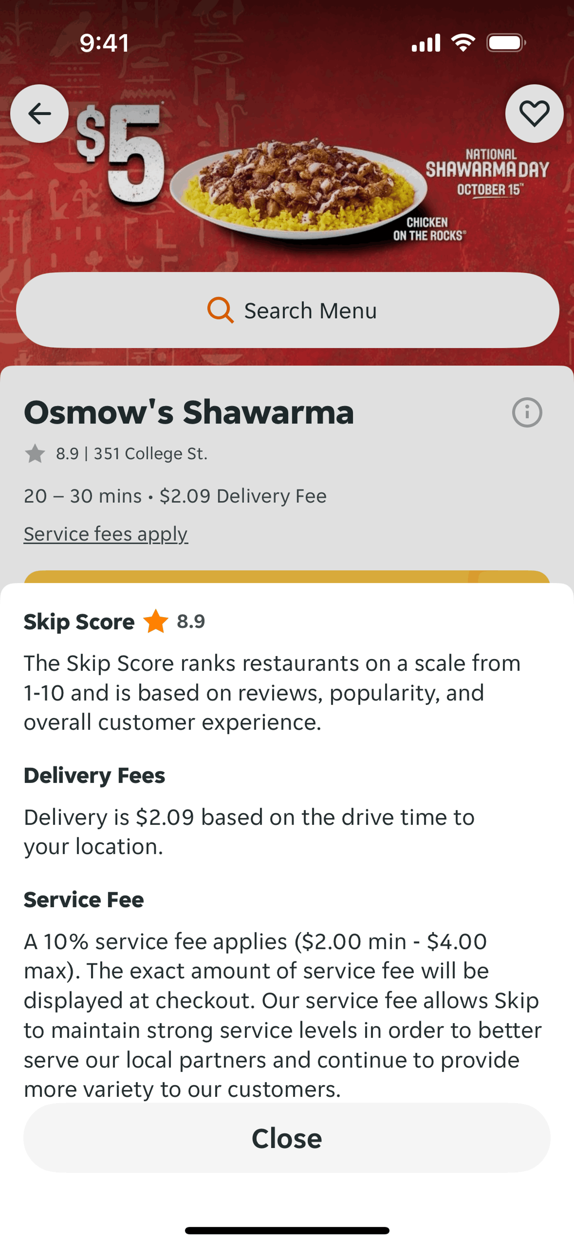 Skip iOS Food & Drink interface screenshot 7