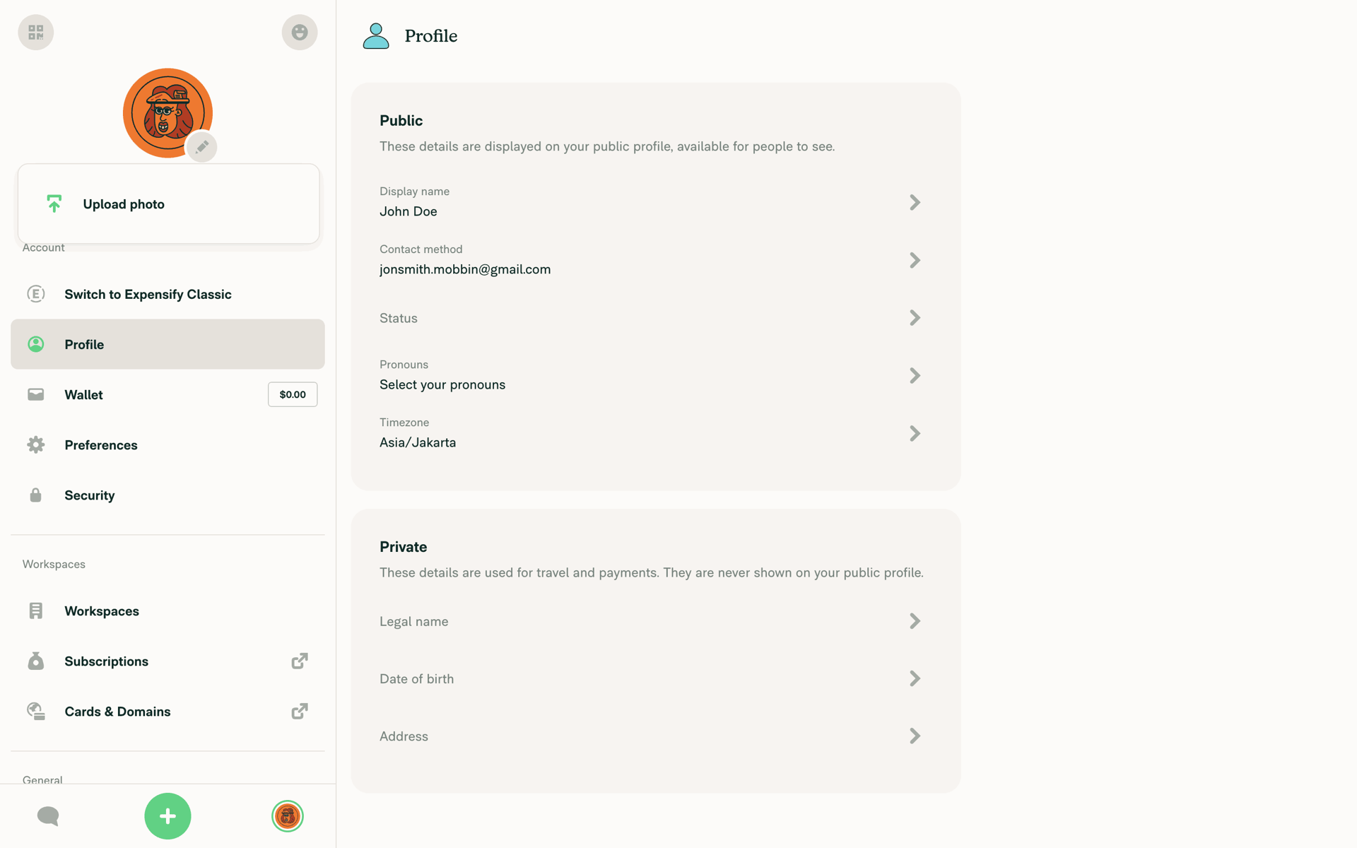Expensify Web Finance interface screenshot 8