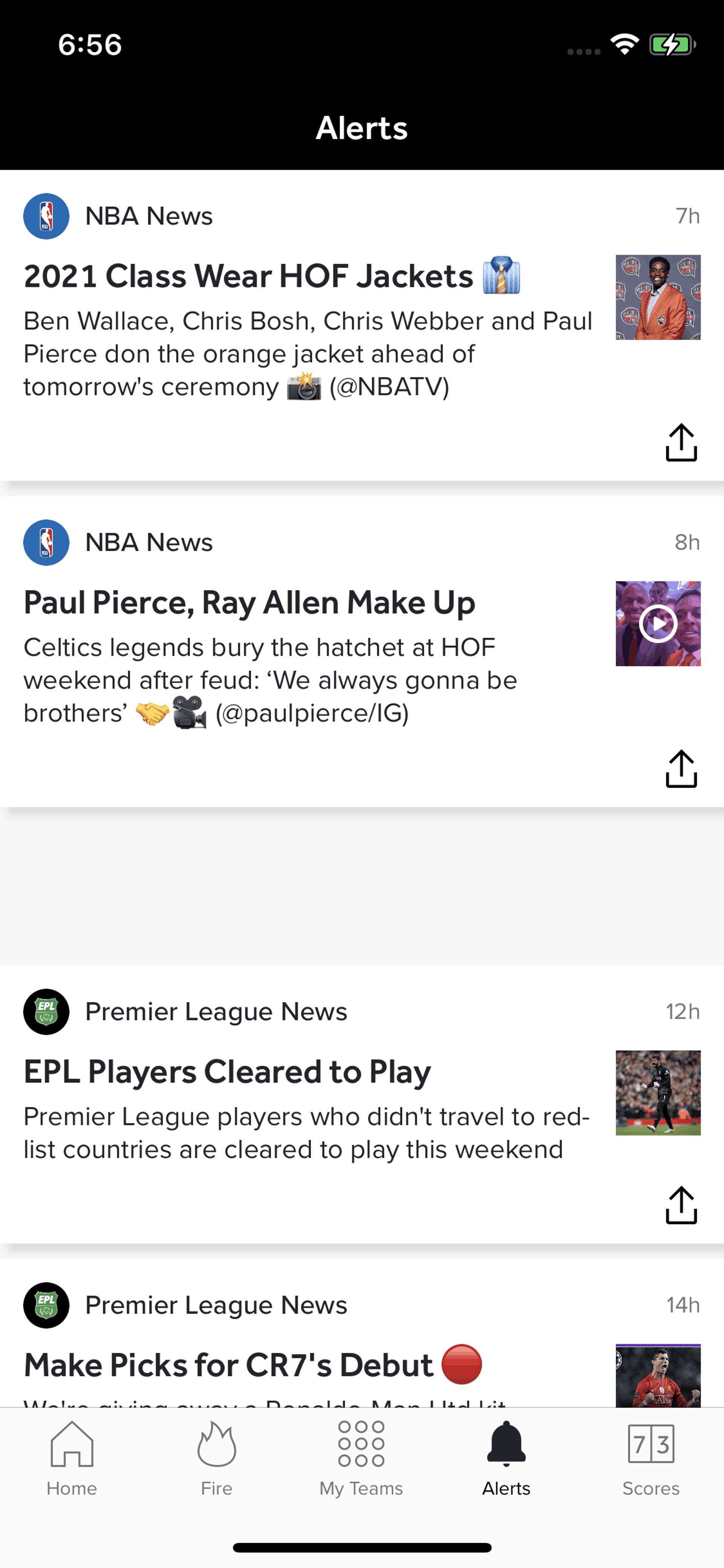 Bleacher Report iOS Sports interface screenshot 5