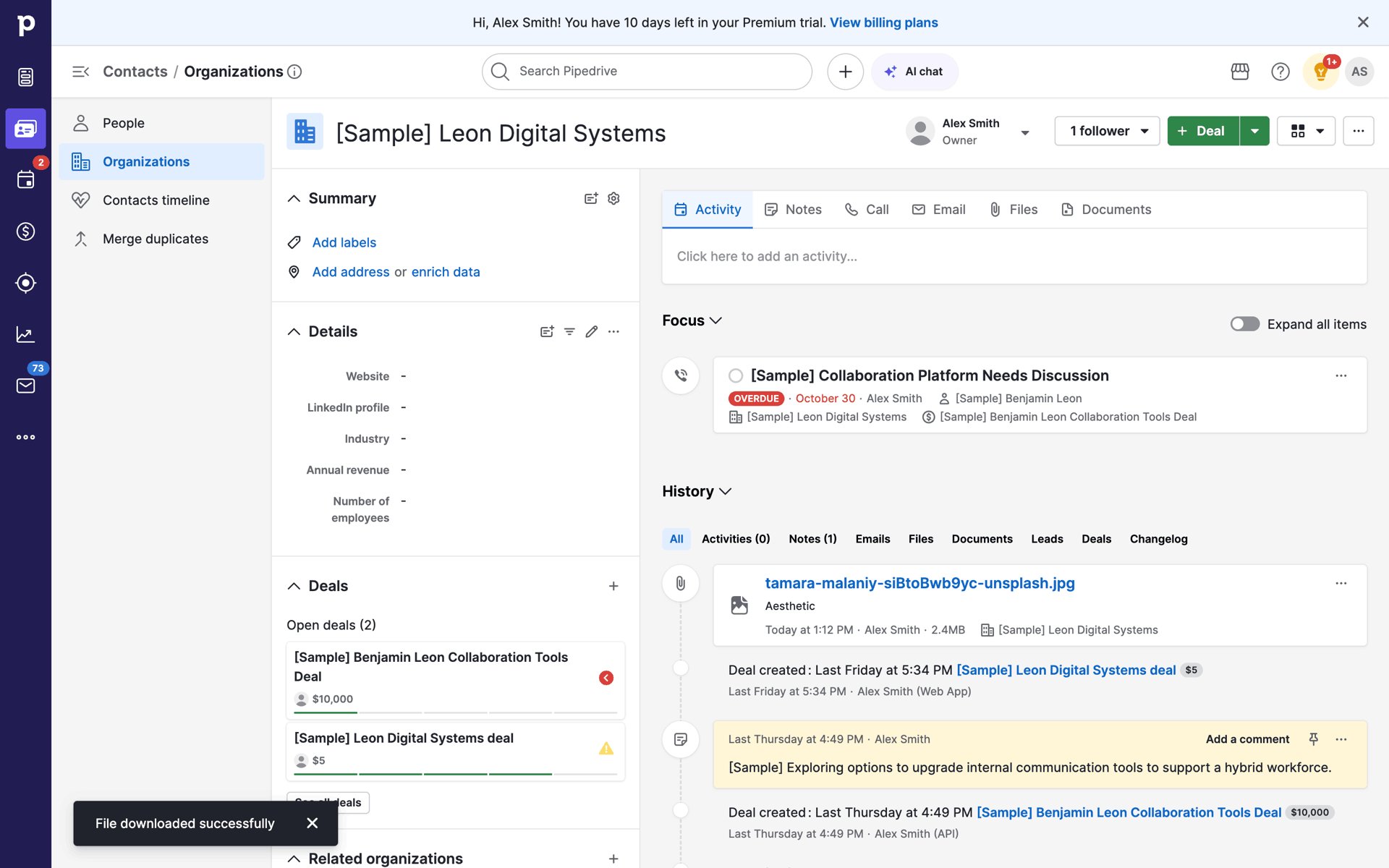 Pipedrive Web CRM interface screenshot 18