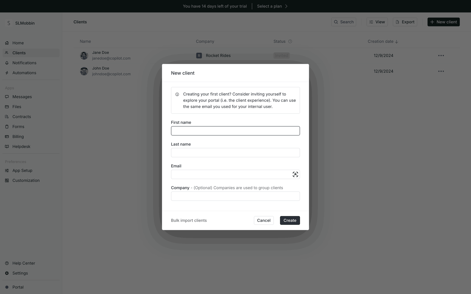 Copilot Web Business interface screenshot 16