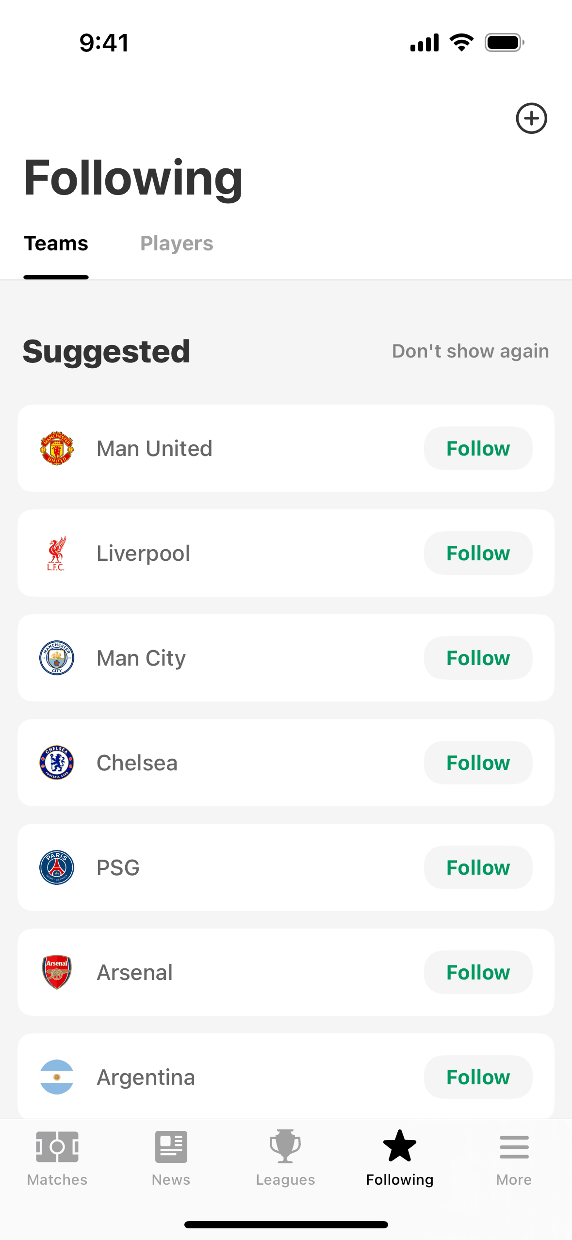 FotMob iOS Sports interface screenshot 20