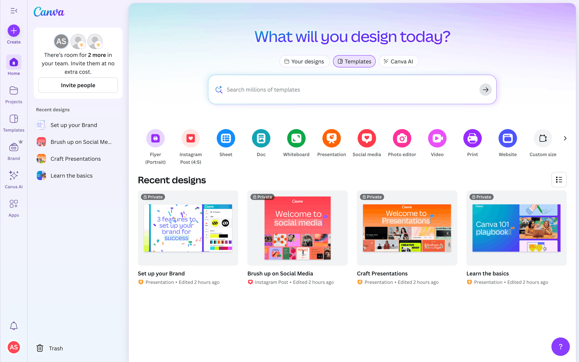 Canva Web Photo & Video interface screenshot 2