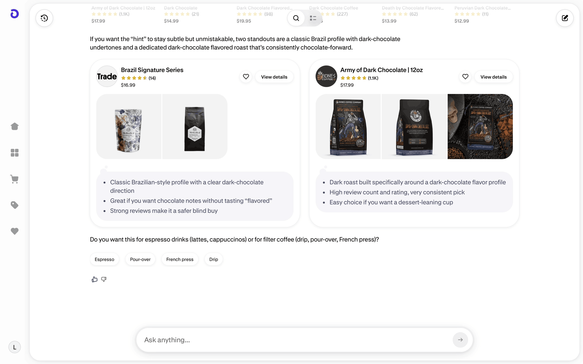 Shop Web AI interface screenshot 20