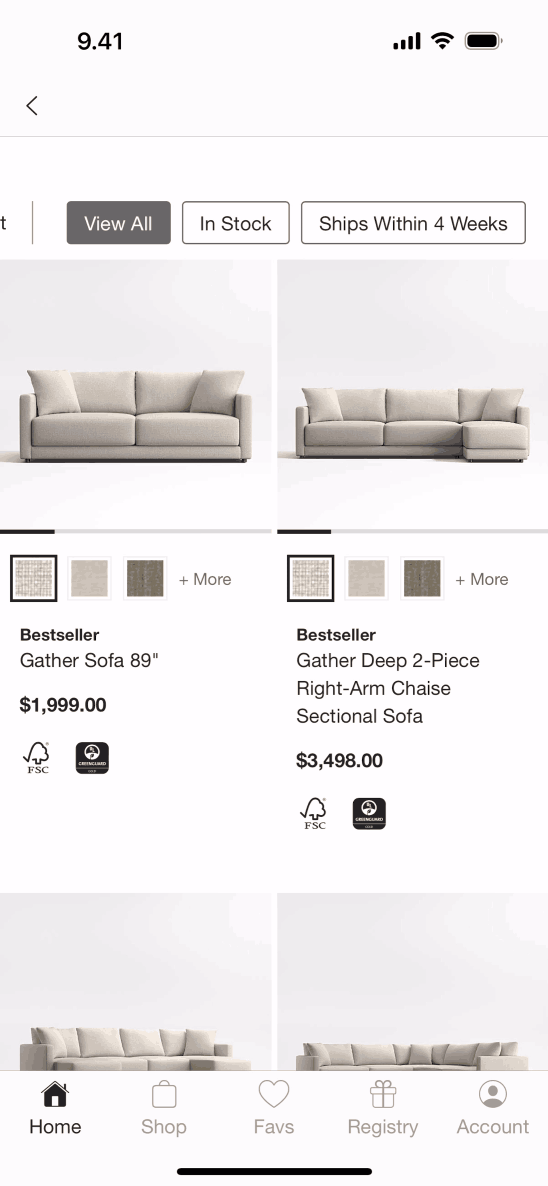 Crate & Barrel iOS Shopping interface screenshot 23