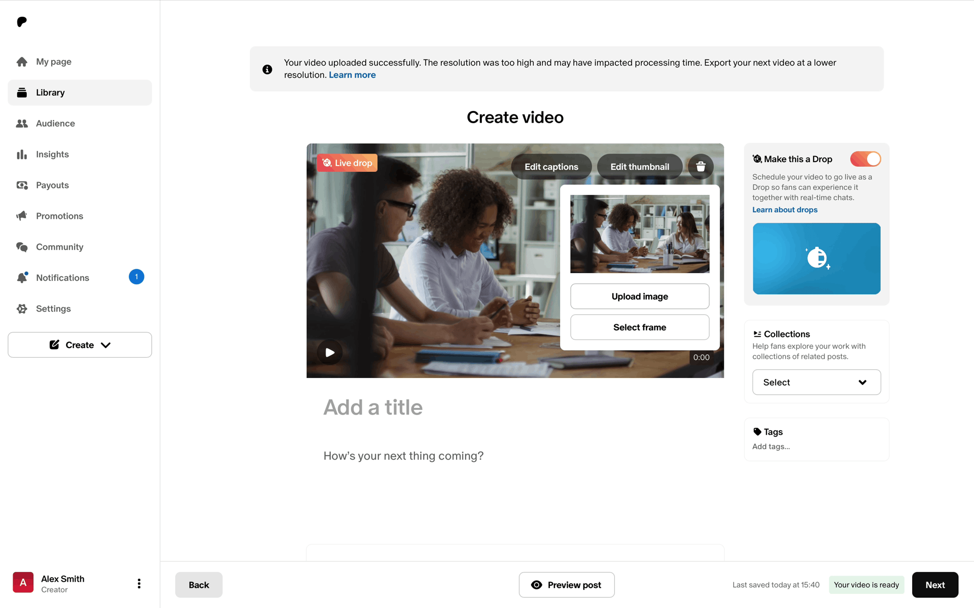 Patreon Web Social Networking interface screenshot 9