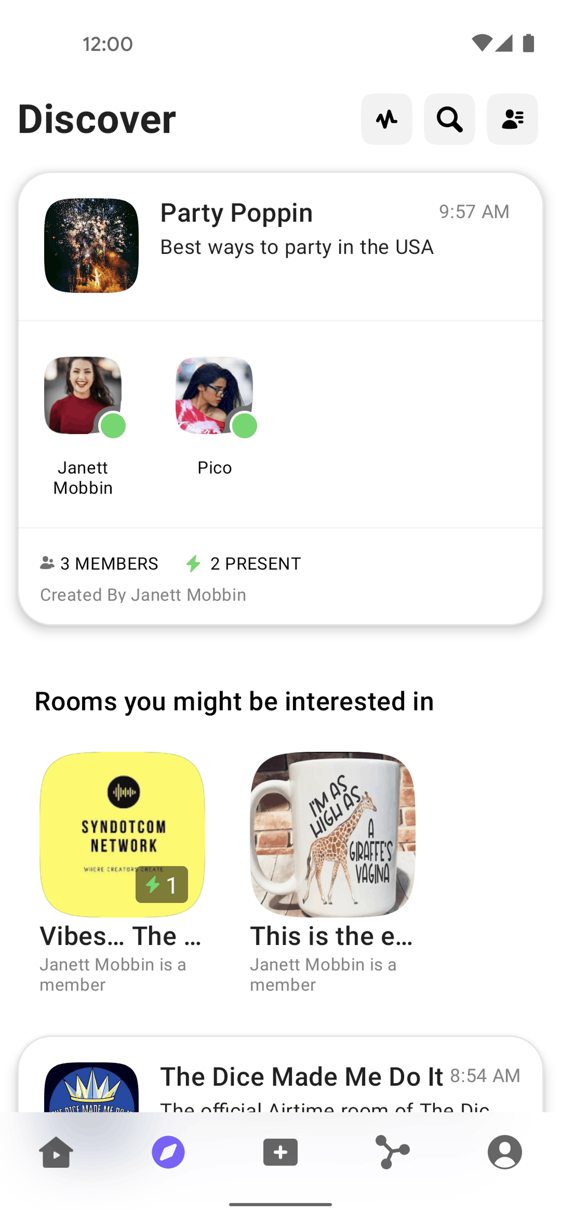 Airtime Android Social Networking interface screenshot 4