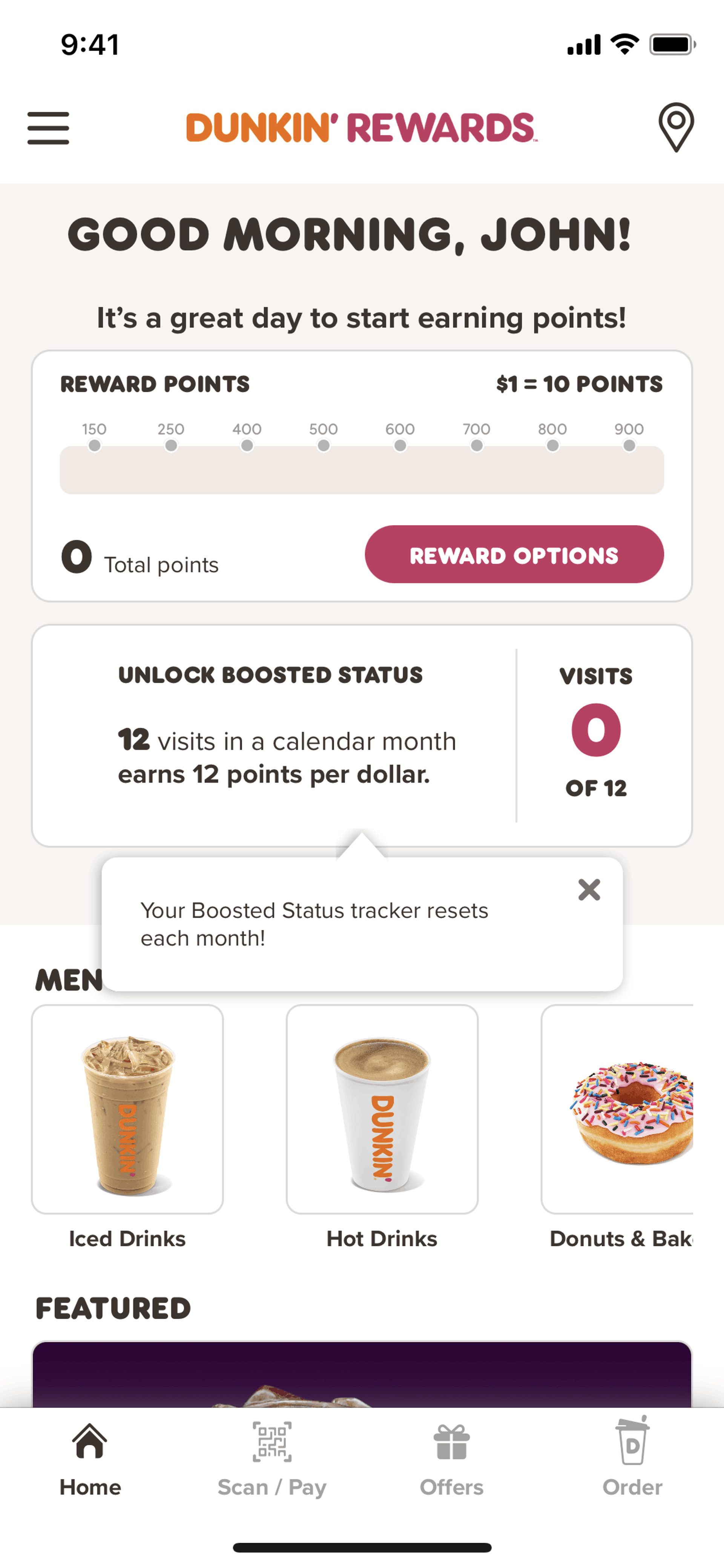 Dunkin' iOS Food & Drink interface screenshot 18